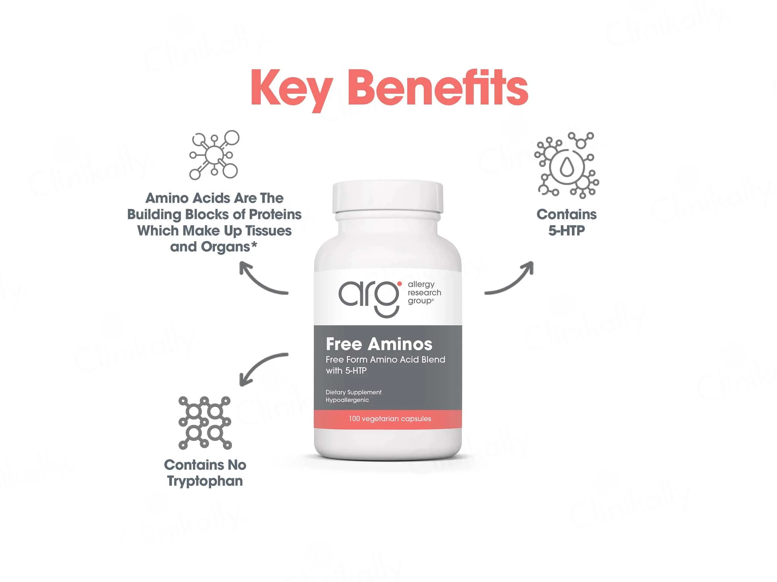 Allergy Research Group Free Aminos Dietary Supplement Vegetarian Capsule - Image 6