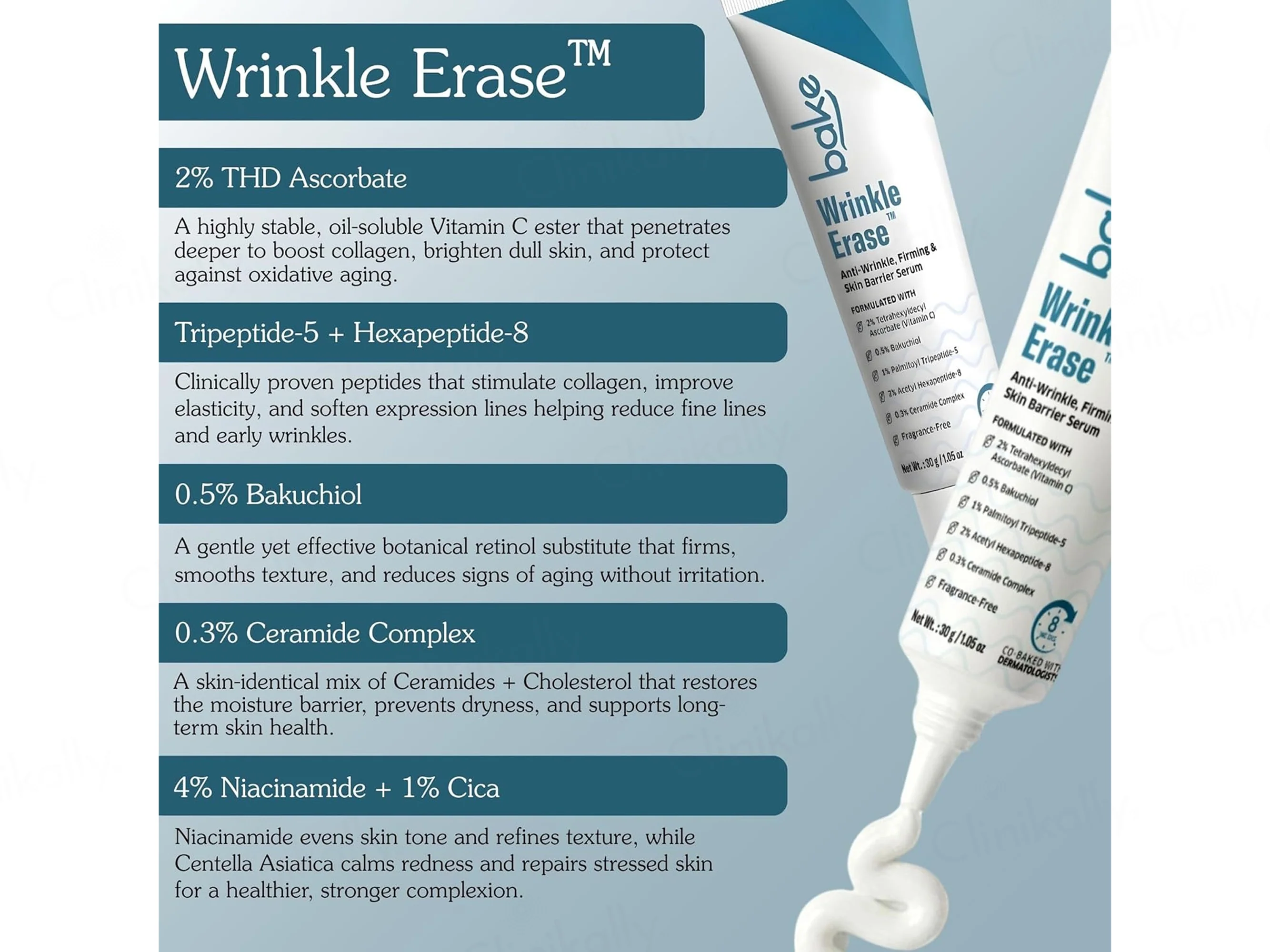 BAKE Wrinkle Erase Anti-Wrinkle, Firming & Skin Barrier Serum - Image 2