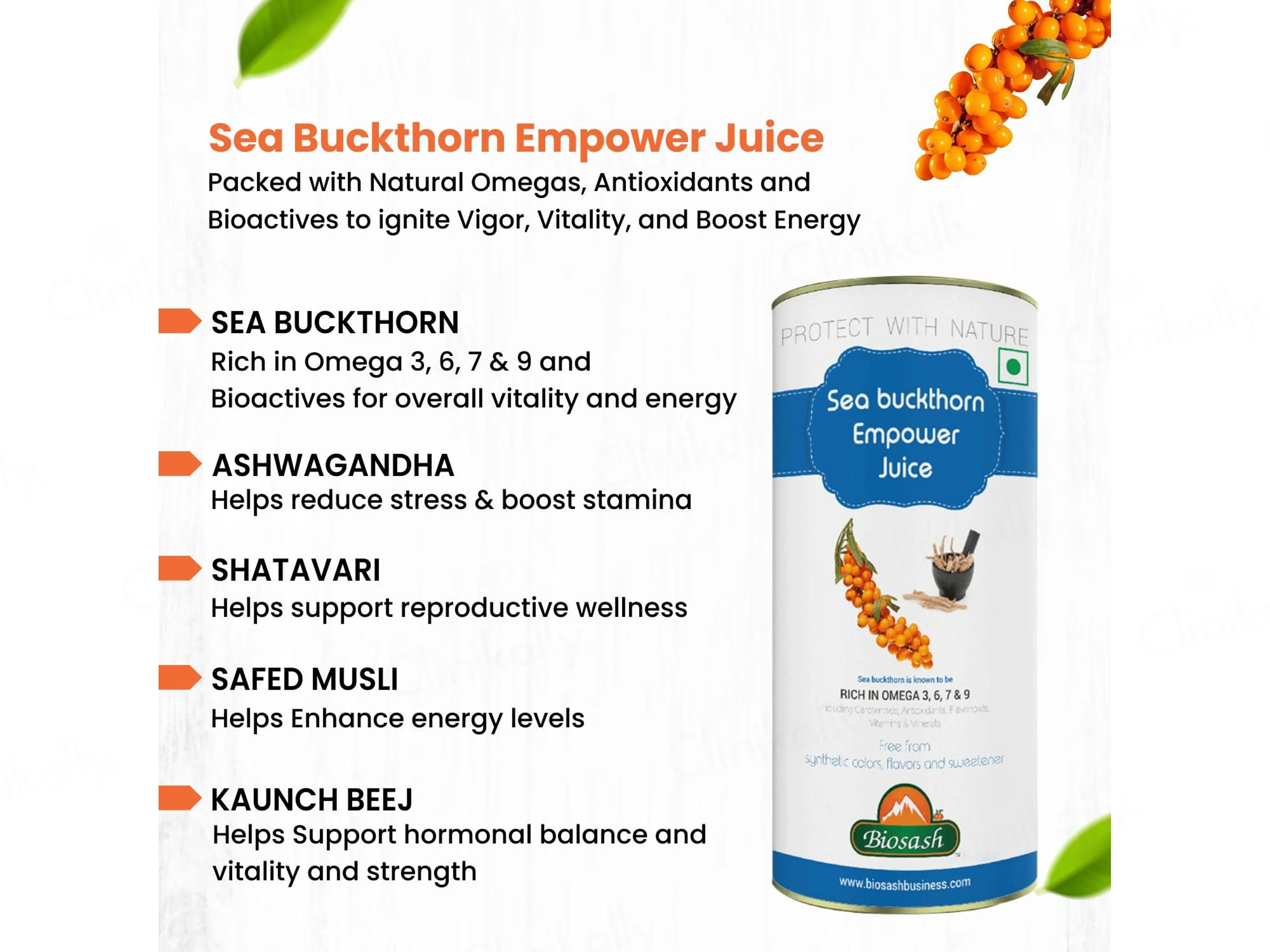 Biosash Sea Buckthorn Empower Juice - Image 3