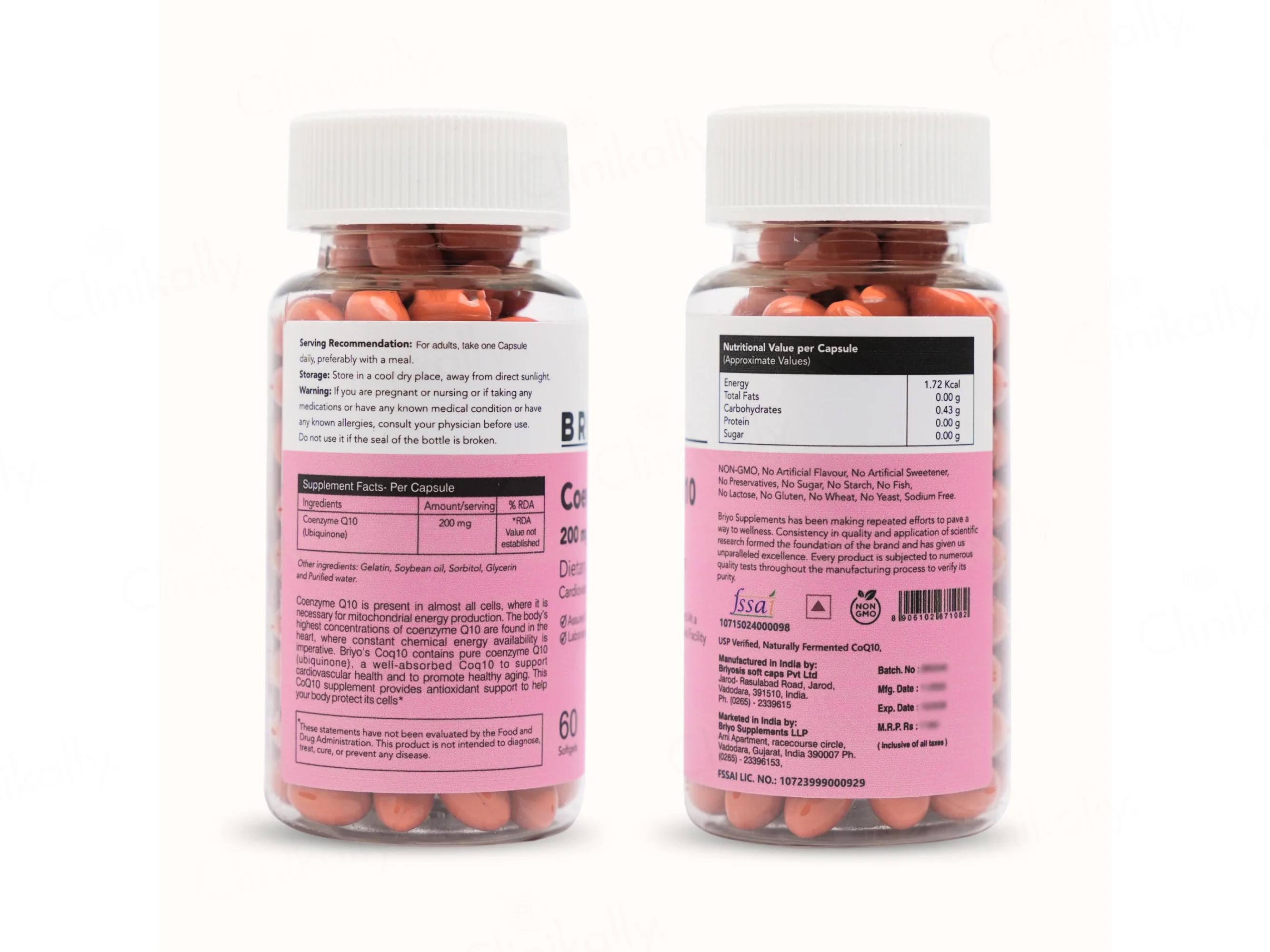 Briyo Coenzyme Q10 200 mg Dietary Supplement Capsule - Image 7