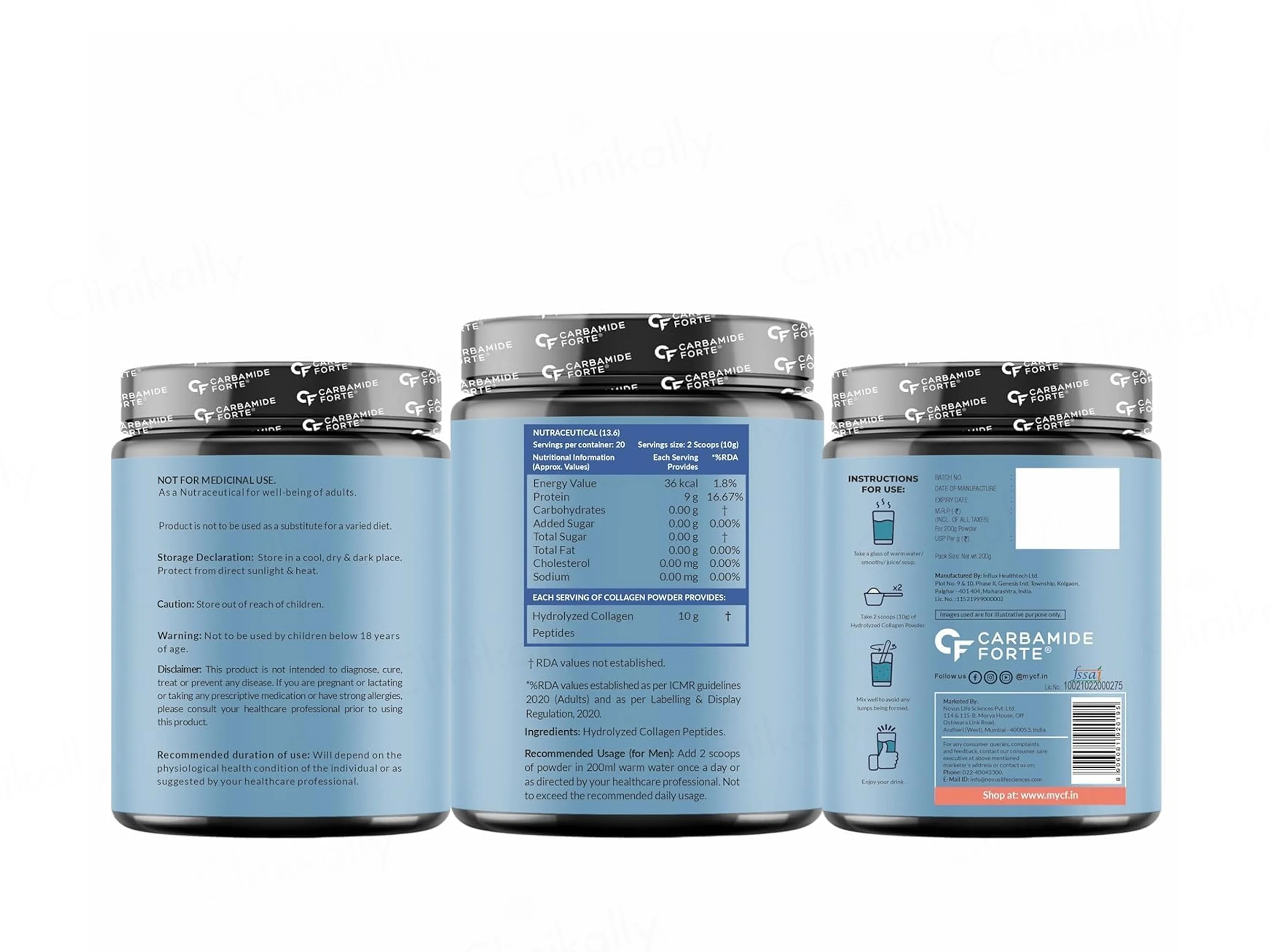 Carbamide Forte Type 1 & 3 Hydrolyzed Collagen Peptides Powder - Unflavoured - Image 11