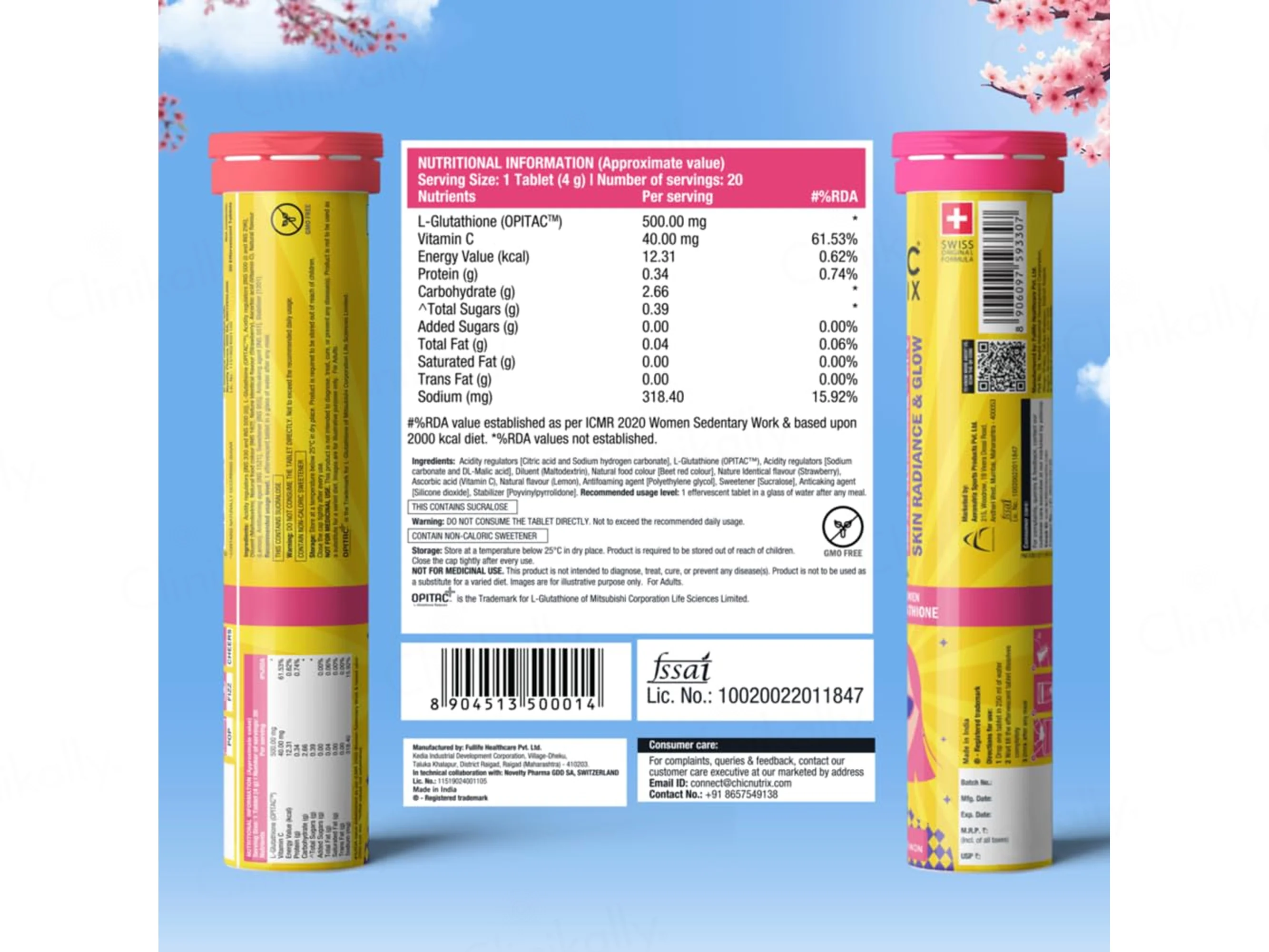 Chic Nutrix Glow 500mg Glutathione + Vit. C Effervescent Tablet - Image 4