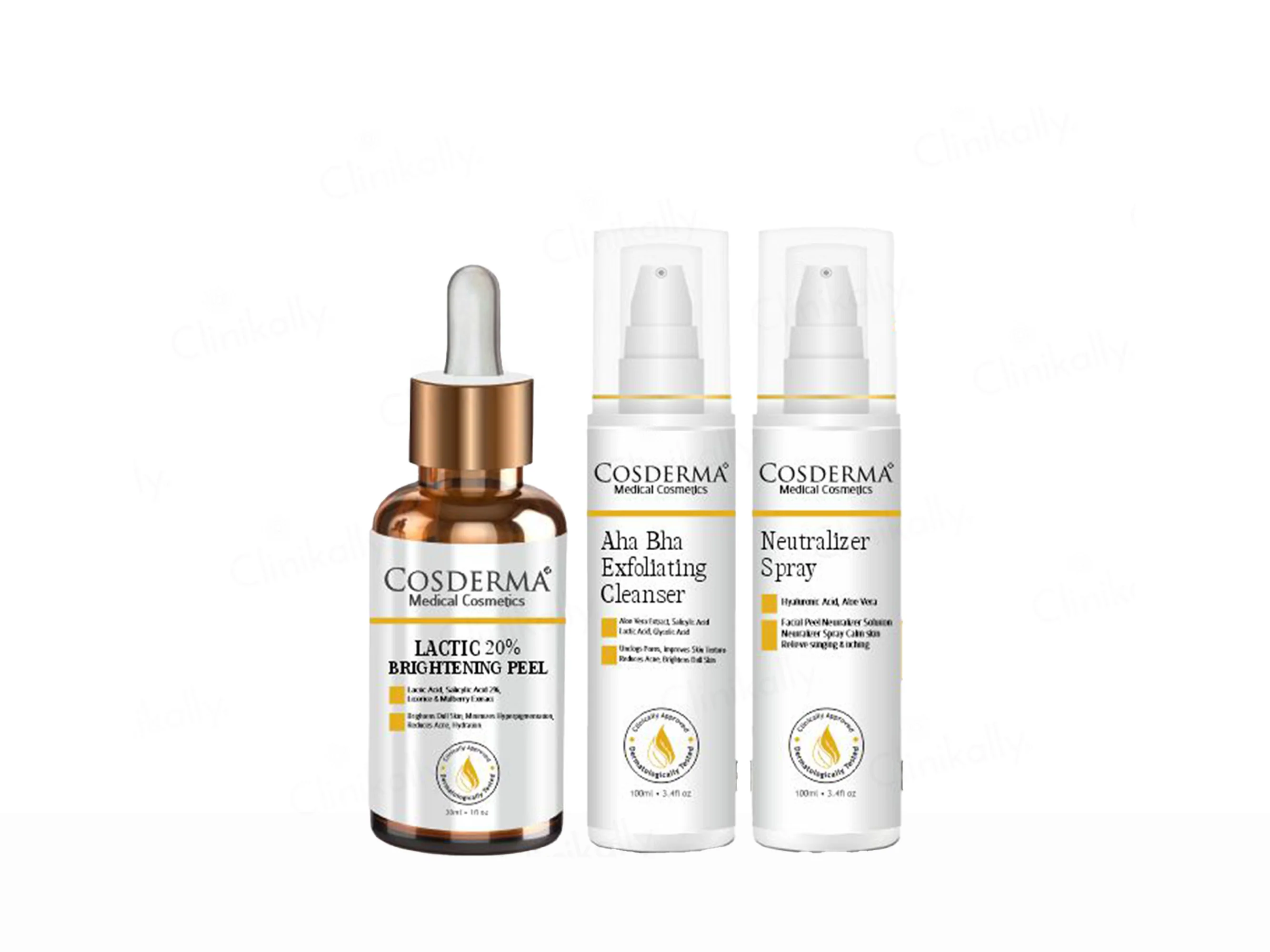 Cosderma Lactic 20% Brightening Peel Chemical Peeling Facial Kit - Image 3