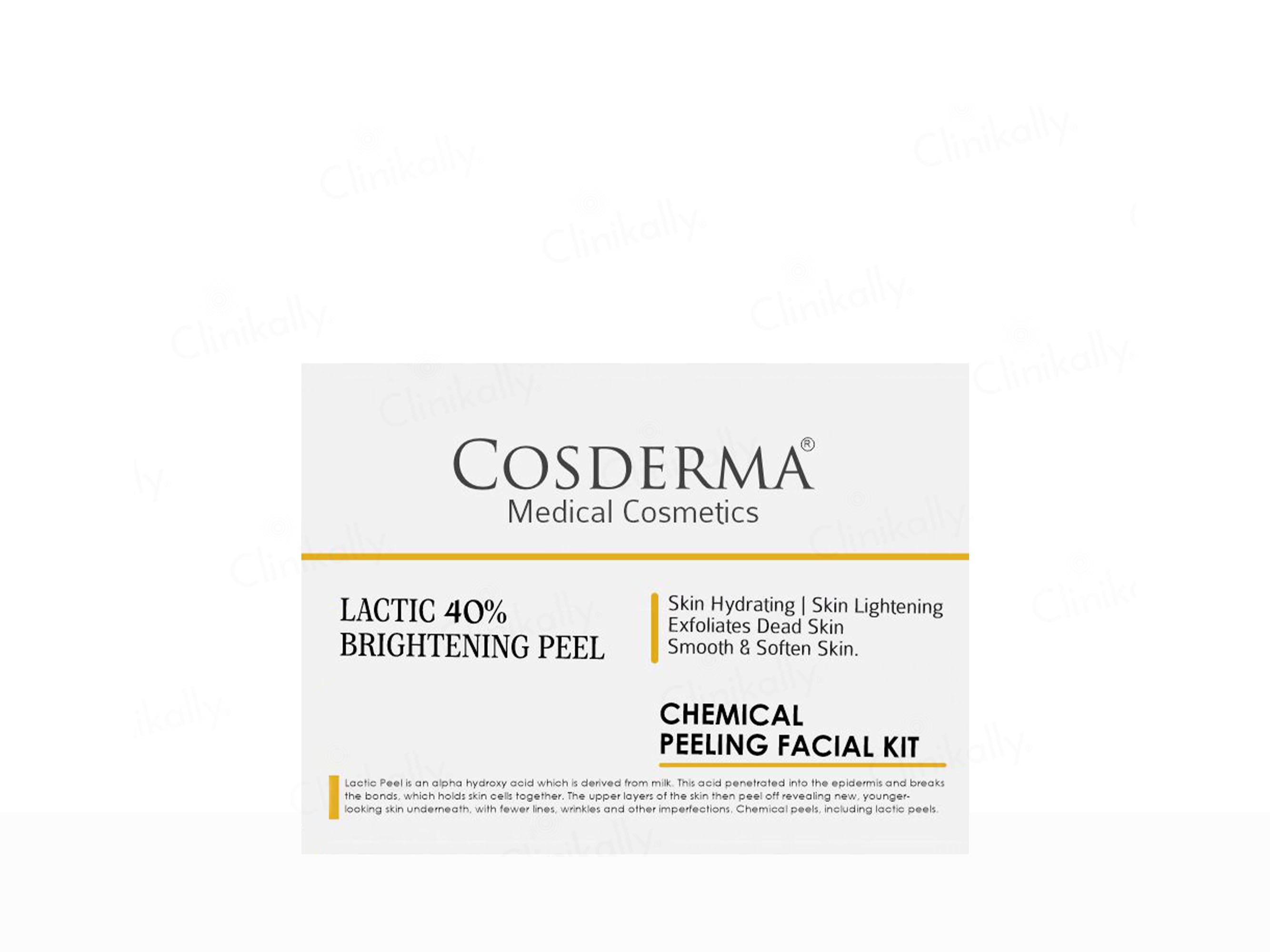 Cosderma Lactic 40% Brightening Peel Chemical Peeling Facial Kit - Image 2
