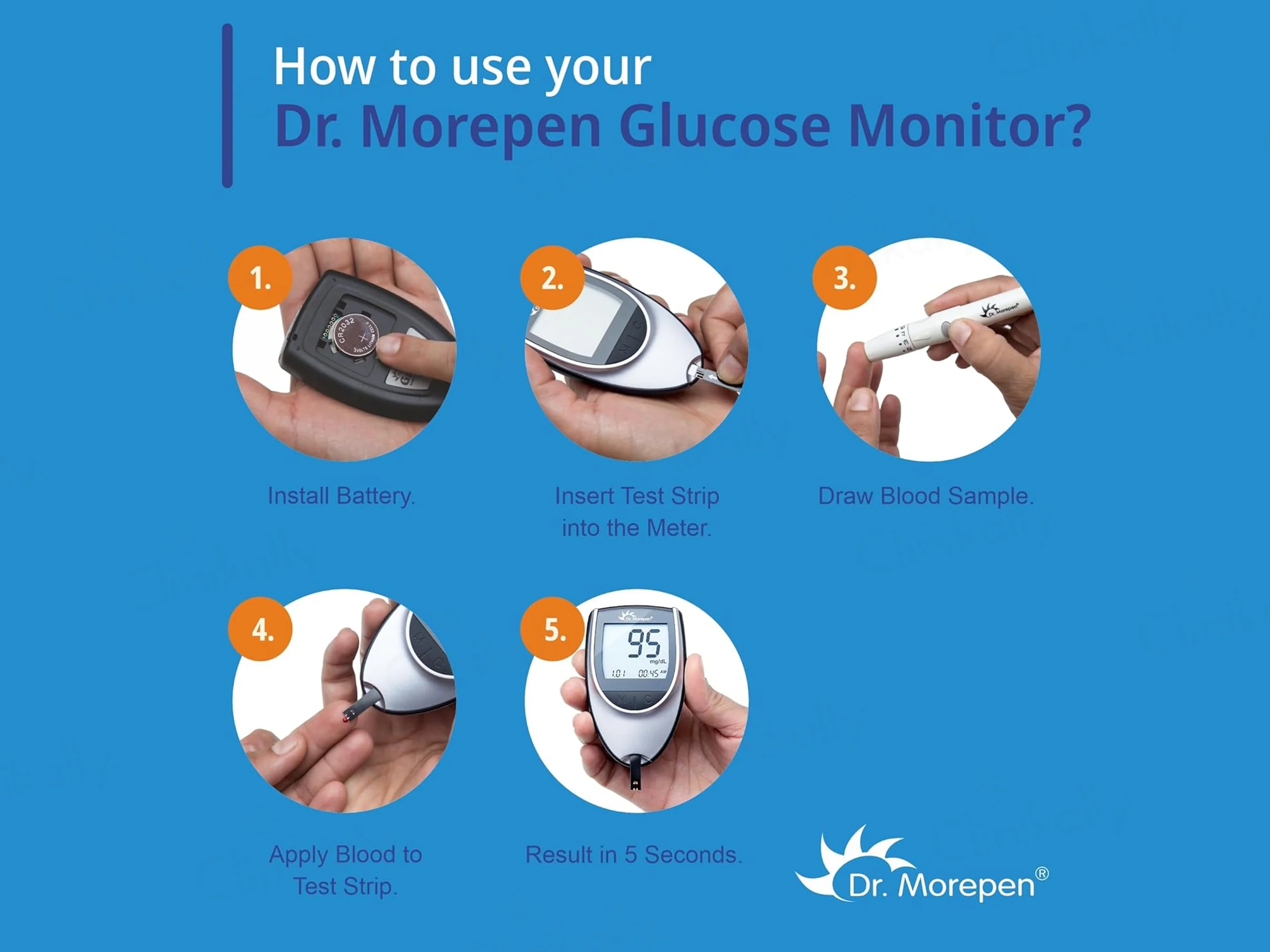 Dr. Morepen GlucoOne BG-03 Blood Glucose Monitoring System (Meter Only) - Image 4