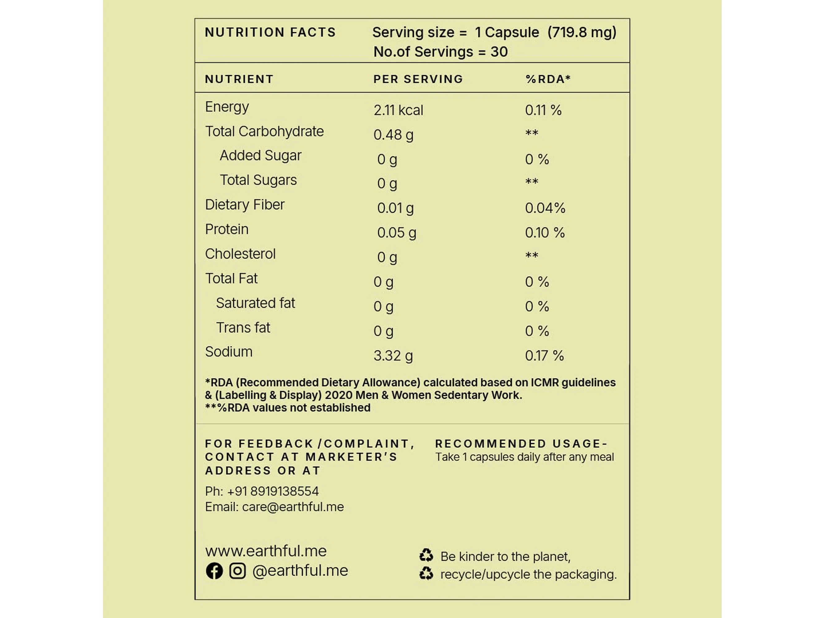 Earthful Foglift Support Focus Nutraceutical Veg Capsule - Image 5