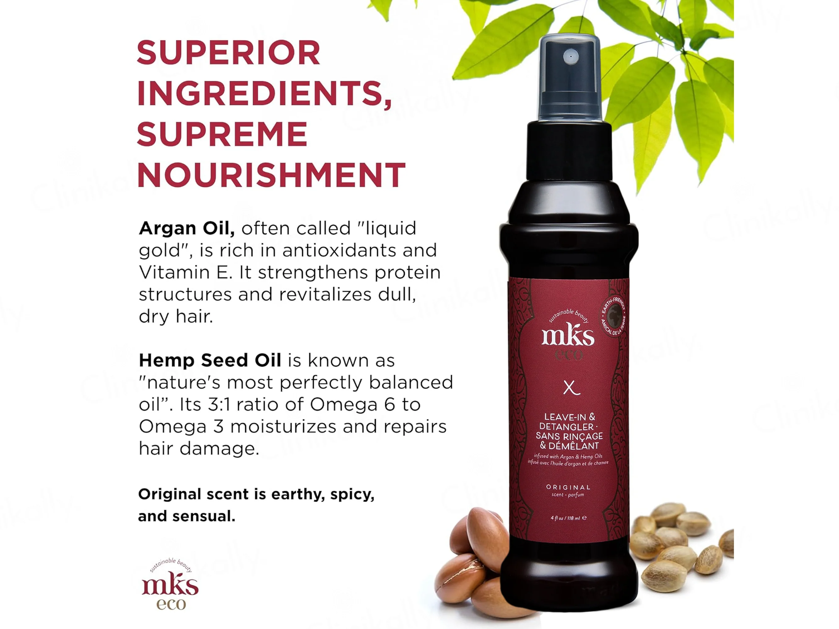 Earthly Body MKS Eco X Leave-In & Detangler Hair Spray - Original Scent - Image 4