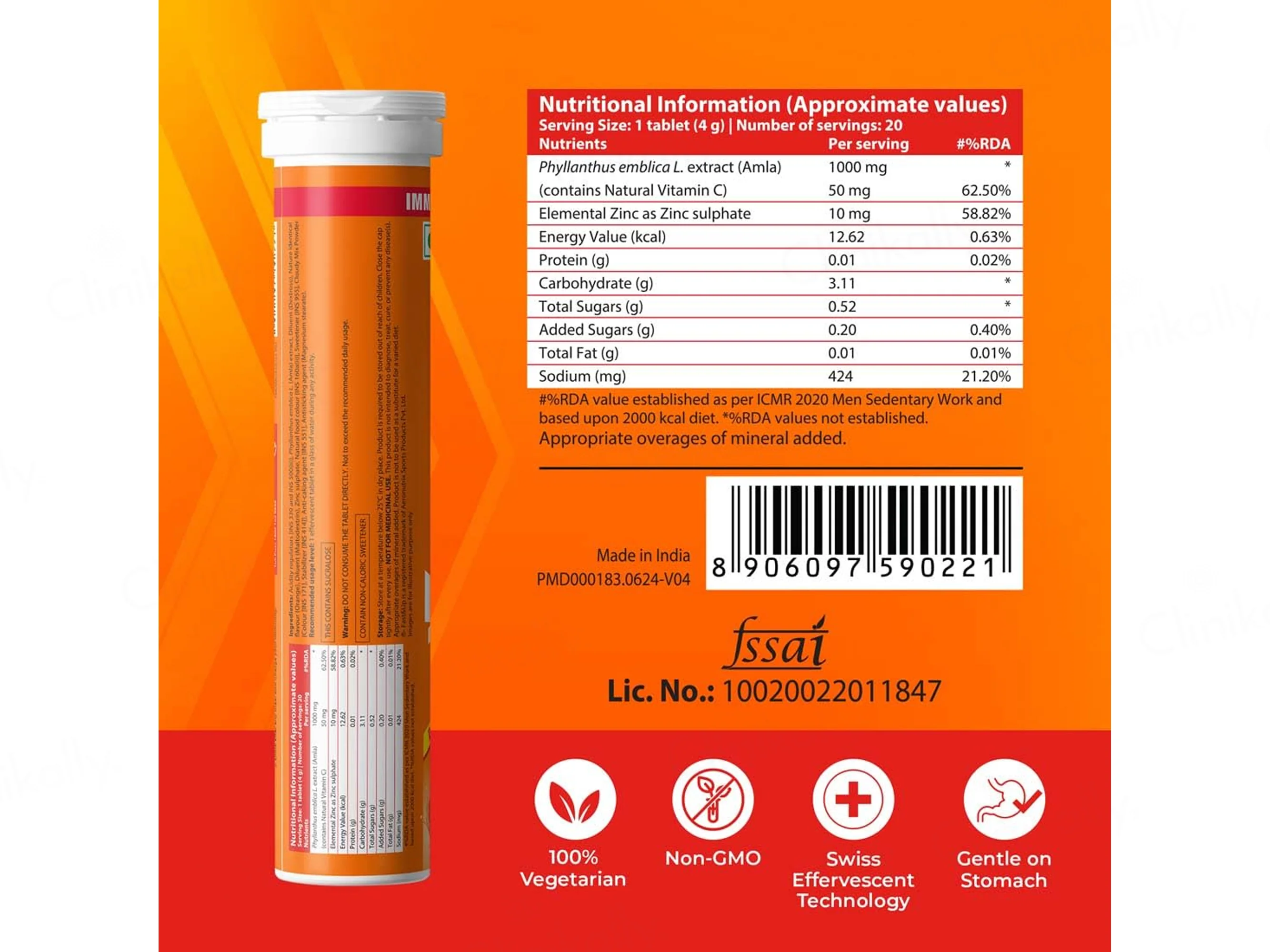 Fast&Up Charge Natural Vitamic C Effervescent Tablet - Fizzy Orange Blast Flavour - Image 6