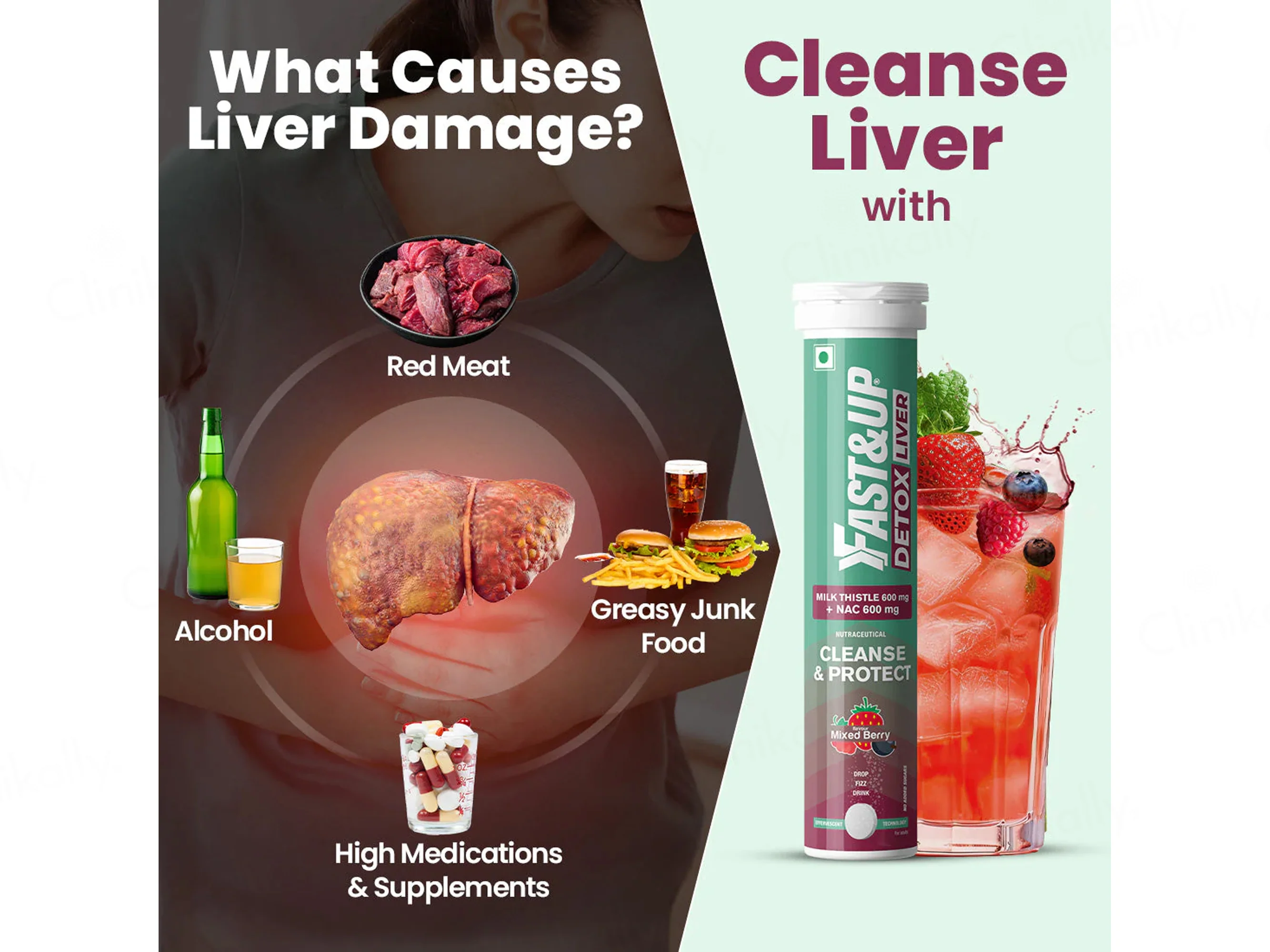 Fast&Up Liver Detox Effervescent Tablet - Mixed Berry Flavour - Image 4
