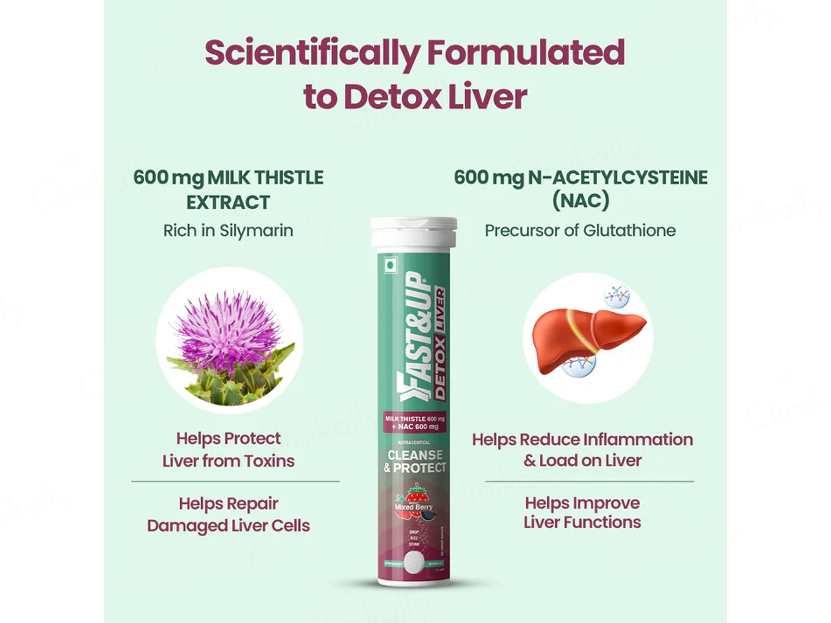 Fast&Up Liver Detox Effervescent Tablet - Mixed Berry Flavour - Image 5