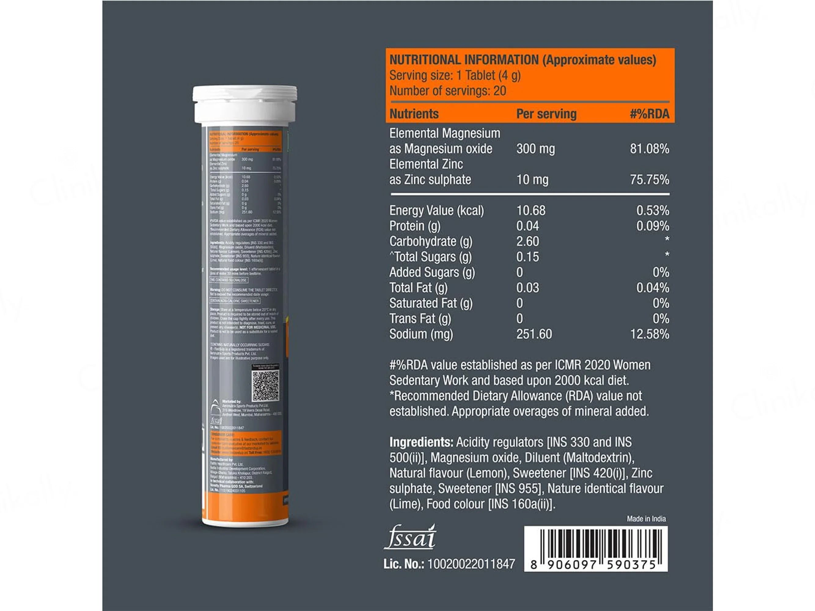 Fast&Up Magnesio Effervescent Tablet - Lime & Lemon Flavour - Image 5