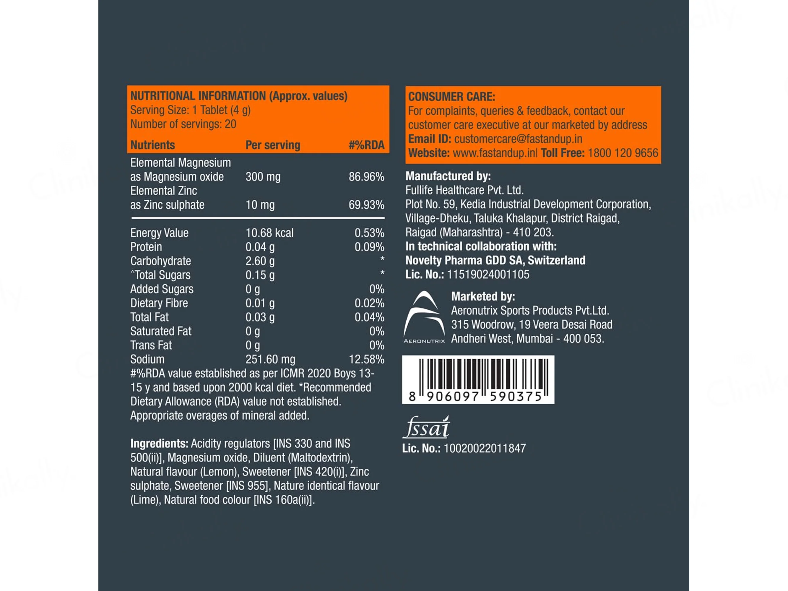 Fast&Up Magnesio Effervescent Tablet - Lime & Lemon Flavour - Image 6