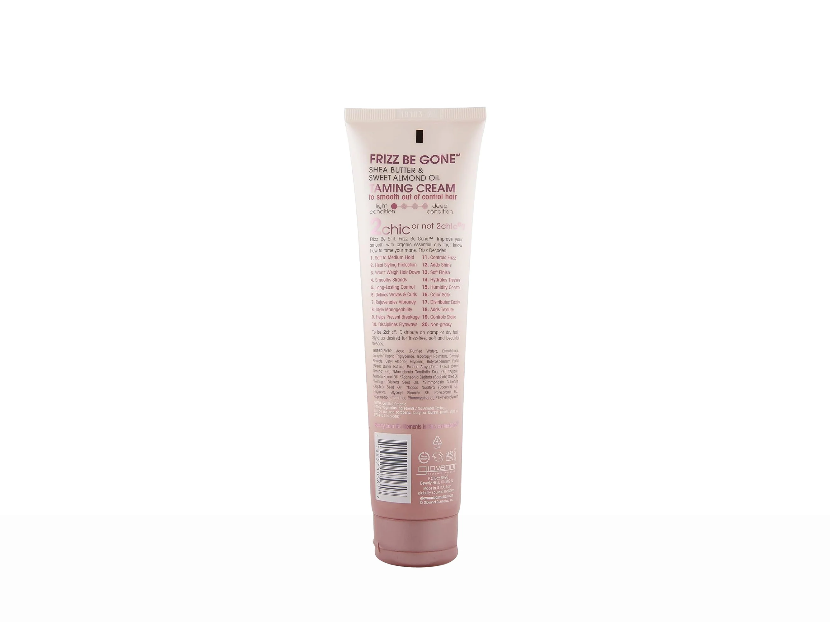 Giovanni 2Chic Shea Butter & Sweet Almond Oil Frizz Be Gone Taming Cream - Image 6