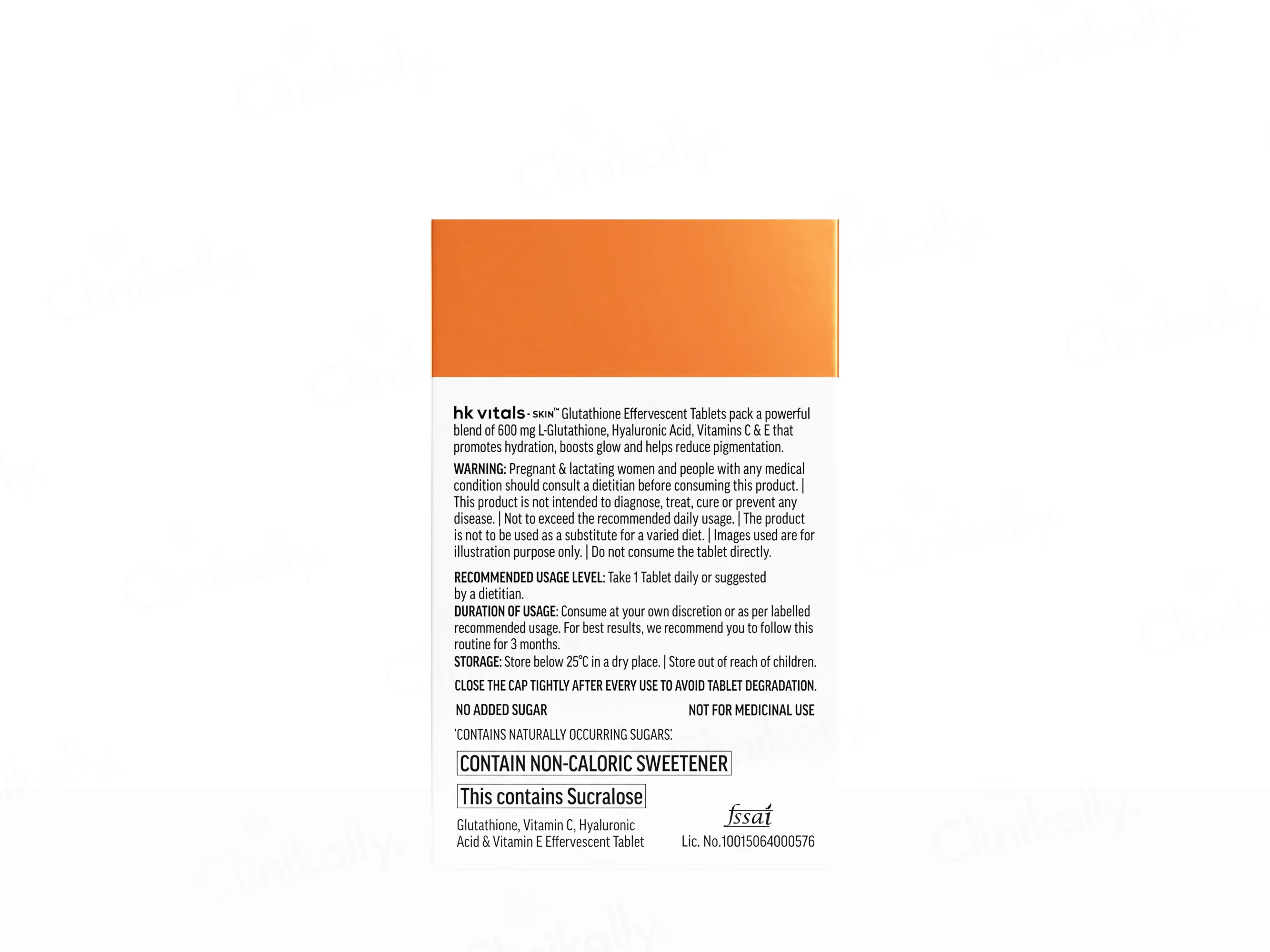 HK Vitals Glutathione With Vitamin C Effervescent Tablet - Orange Flavour - Image 3