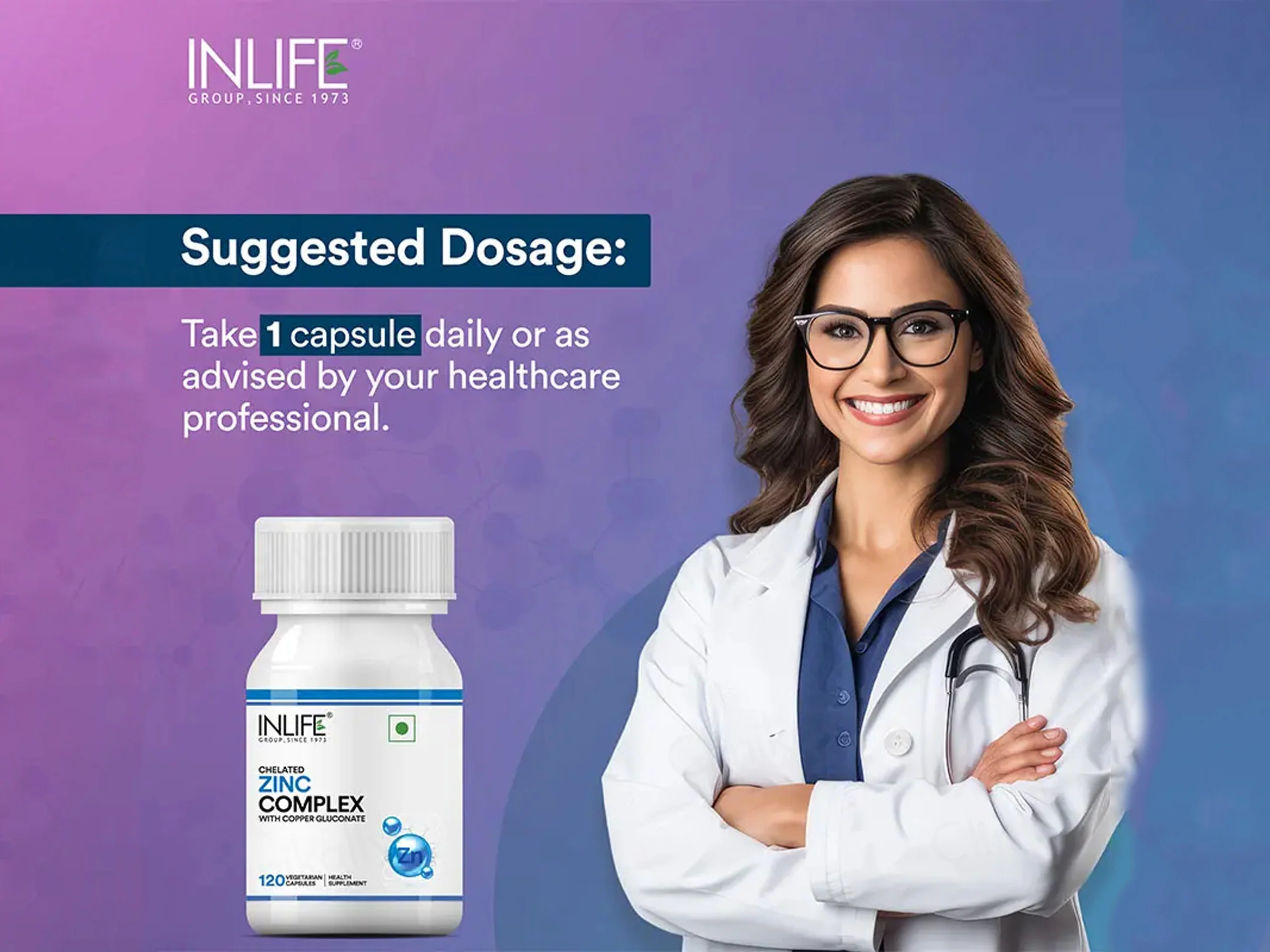 Inlife Chelated Zinc Complex Vegetarian Capsule - Image 3