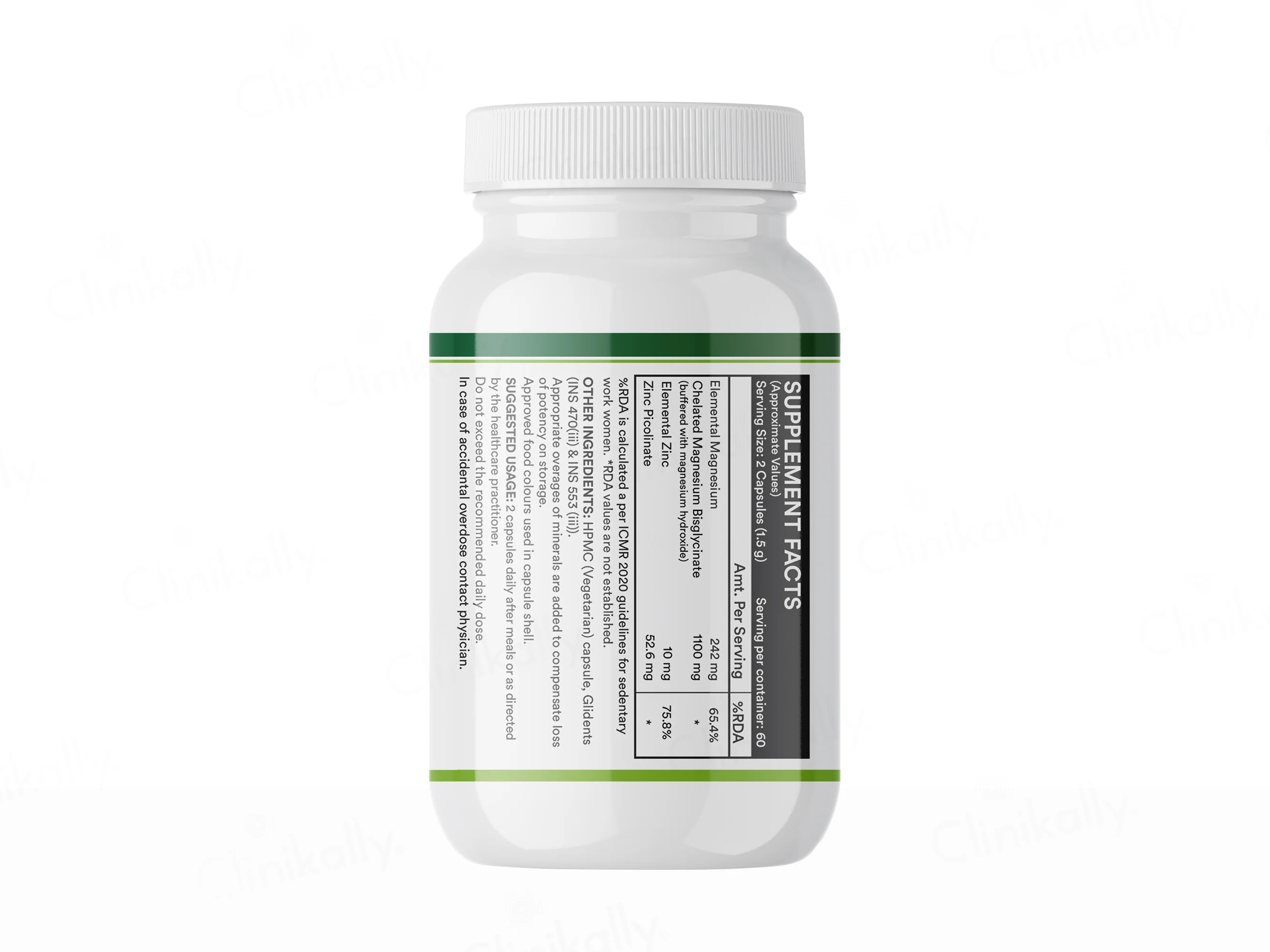 Inlife High Absorption Magnesium Glycinate 1100mg Vegetarian Capsule - Image 9