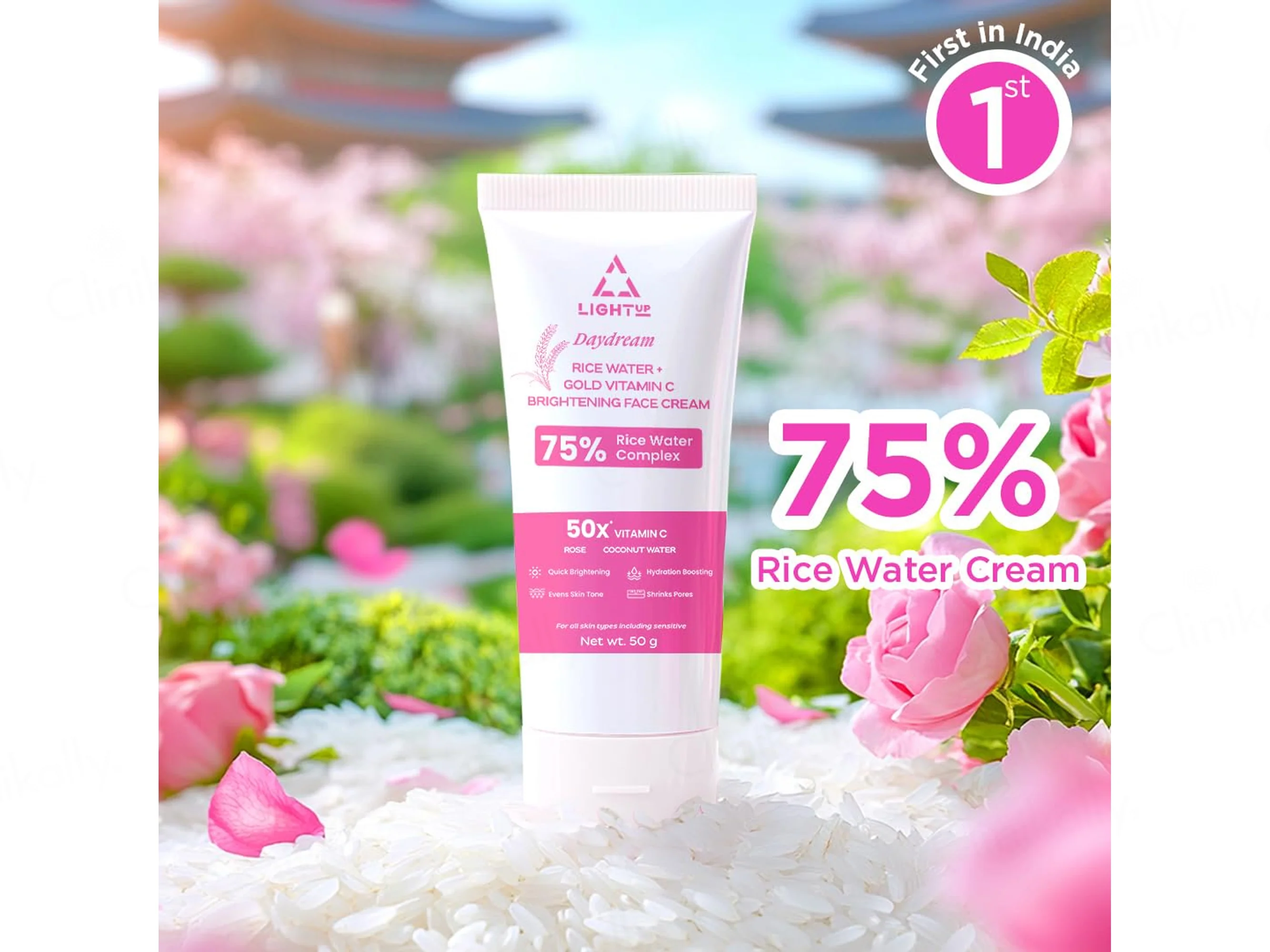 Light Up Daydream 75% Rice Water Complex + Gold Vitamin C Brightening Face Cream - Image 2