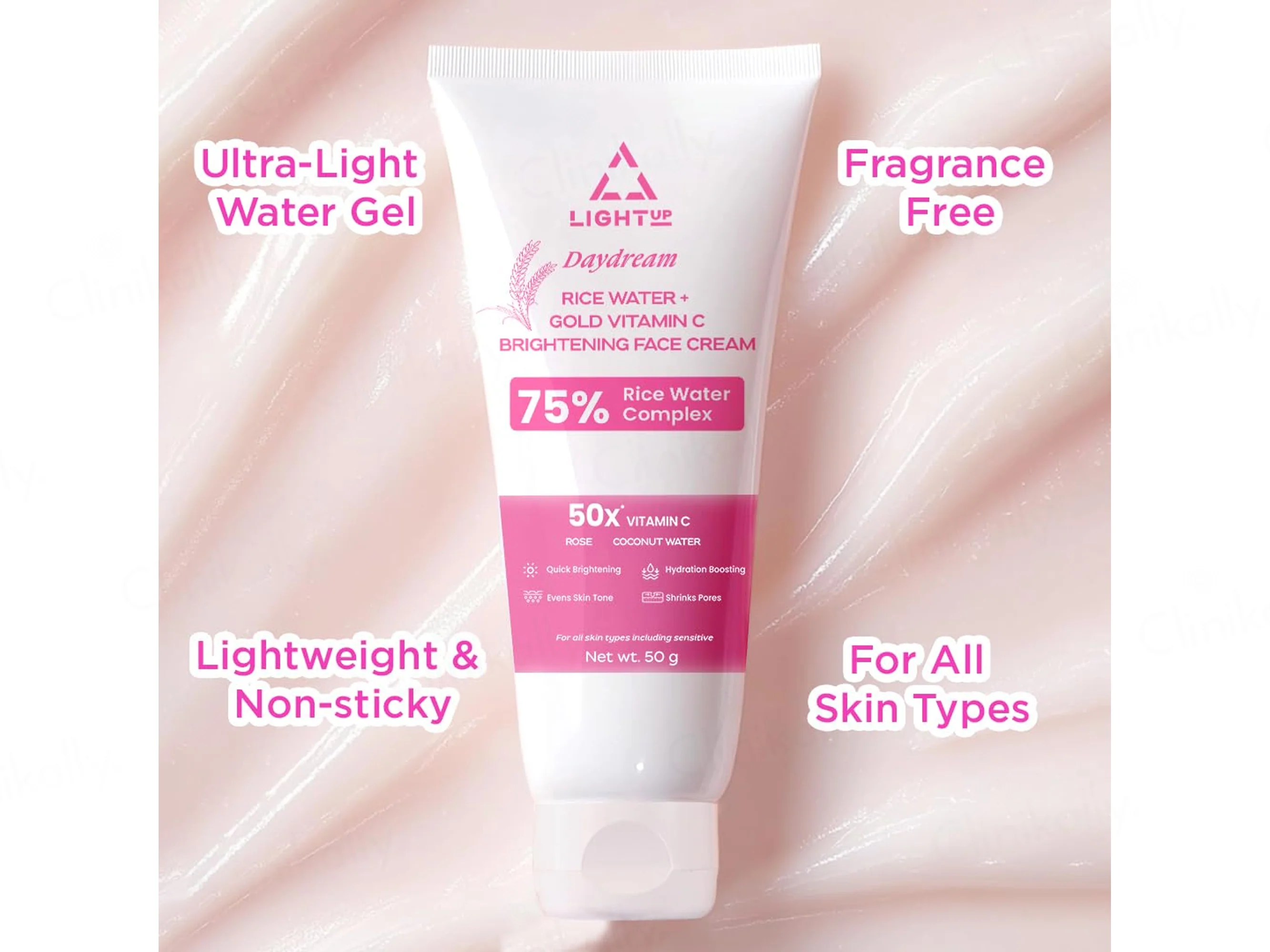 Light Up Daydream 75% Rice Water Complex + Gold Vitamin C Brightening Face Cream - Image 3