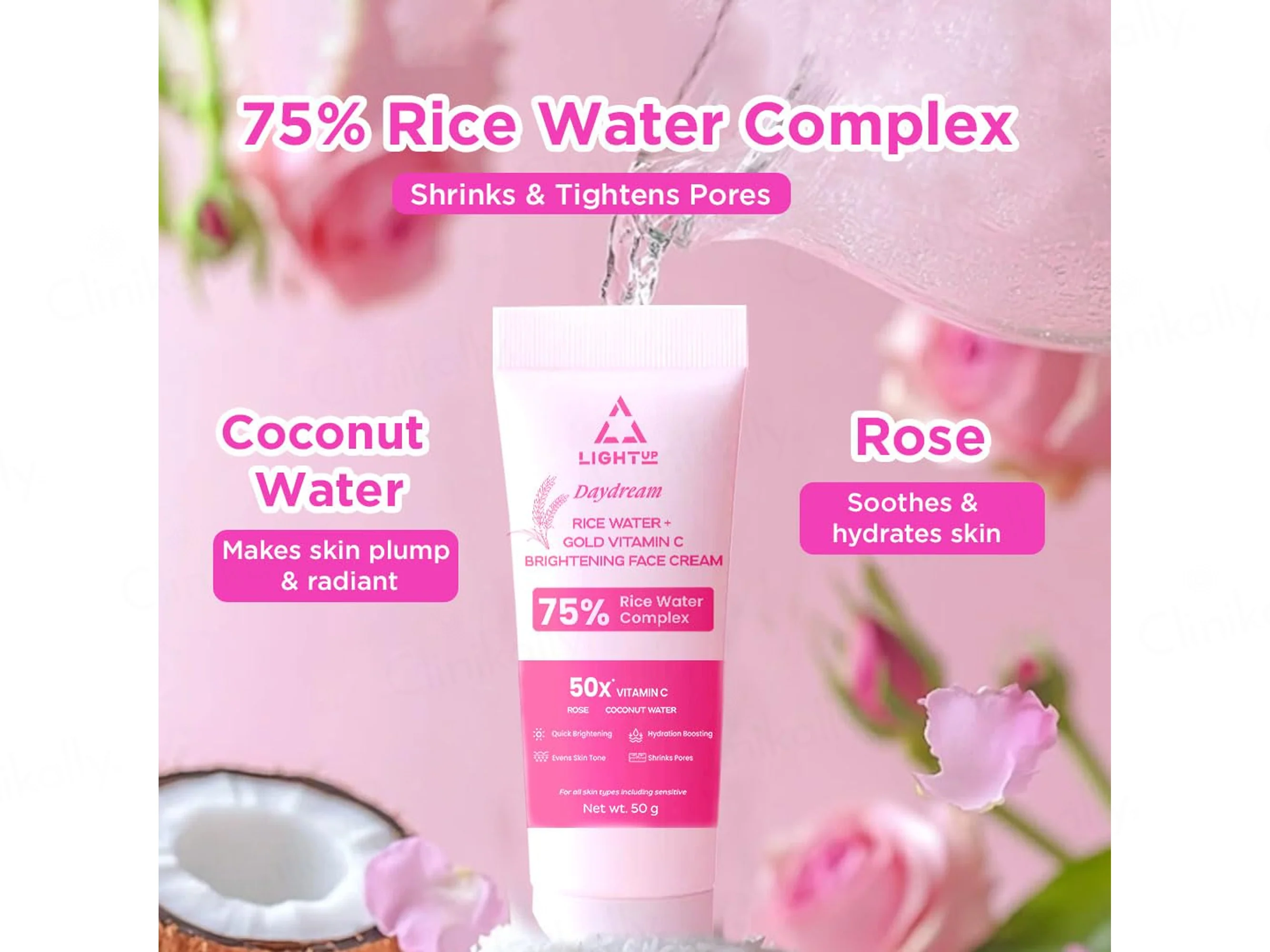 Light Up Daydream 75% Rice Water Complex + Gold Vitamin C Brightening Face Cream - Image 4
