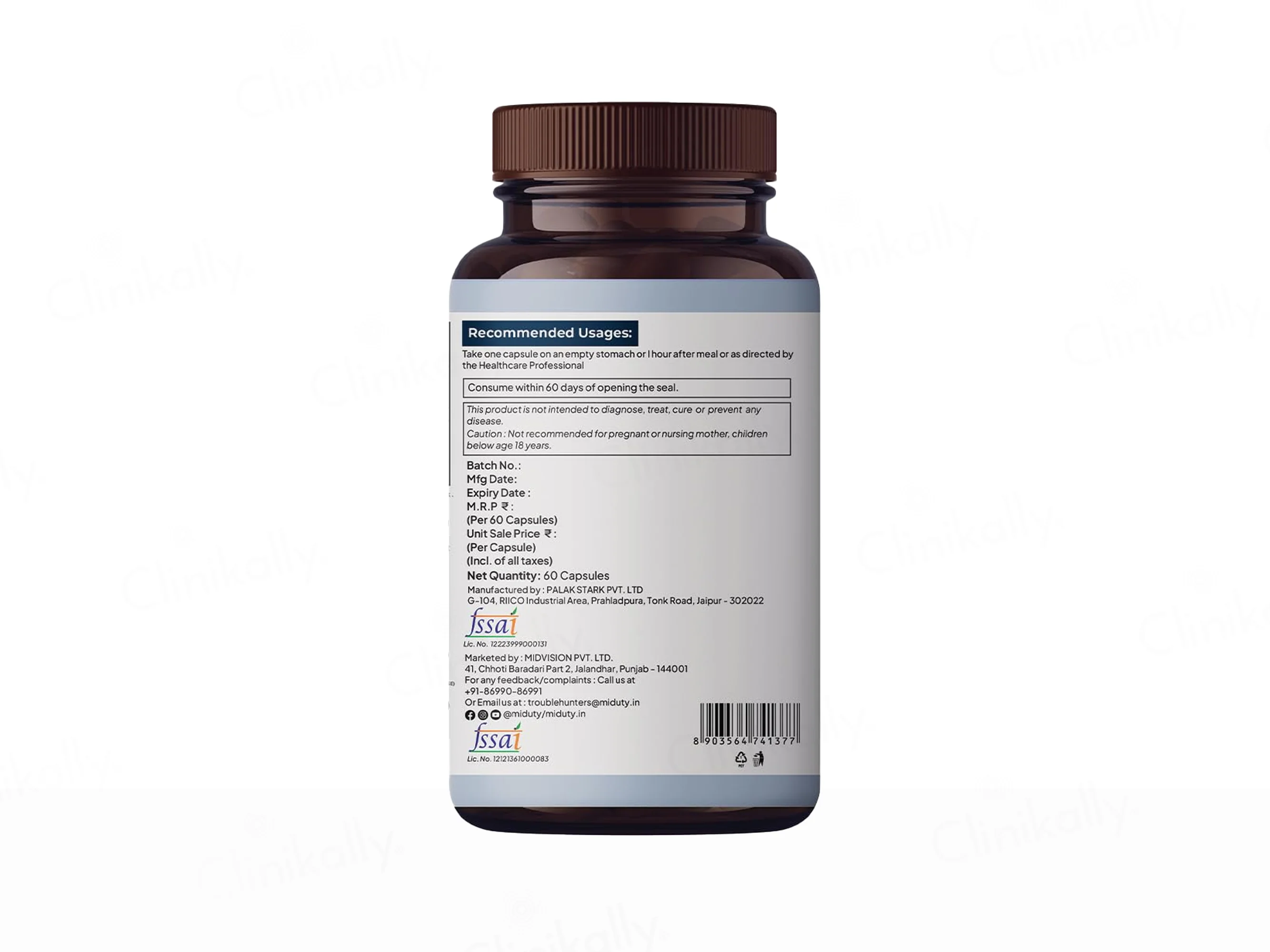 Miduty Activated Charcoal Nutraceutical Veg Capsule - Image 8