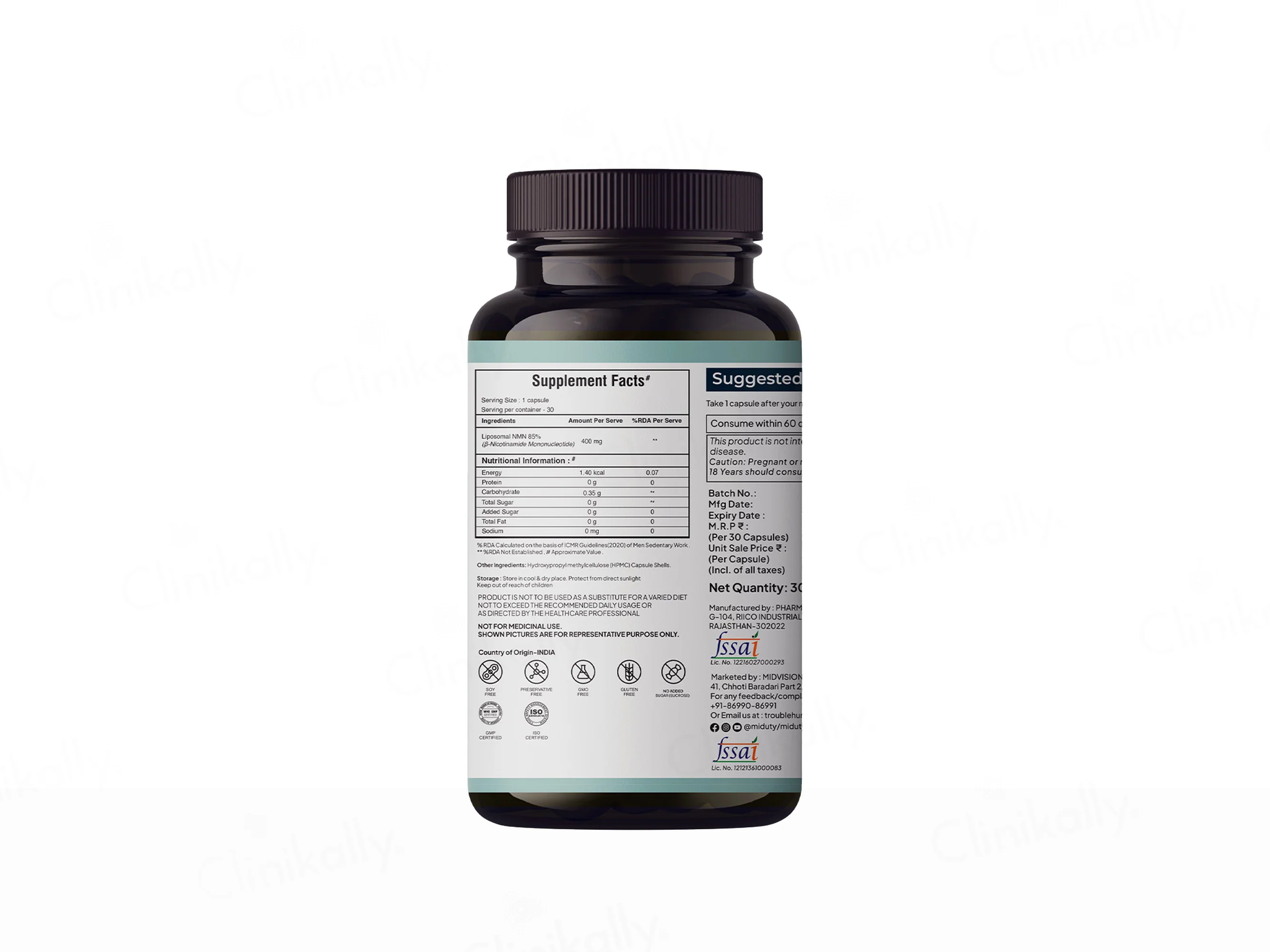 Miduty Liposomal Beta NMN 400mg Capsule - Image 3
