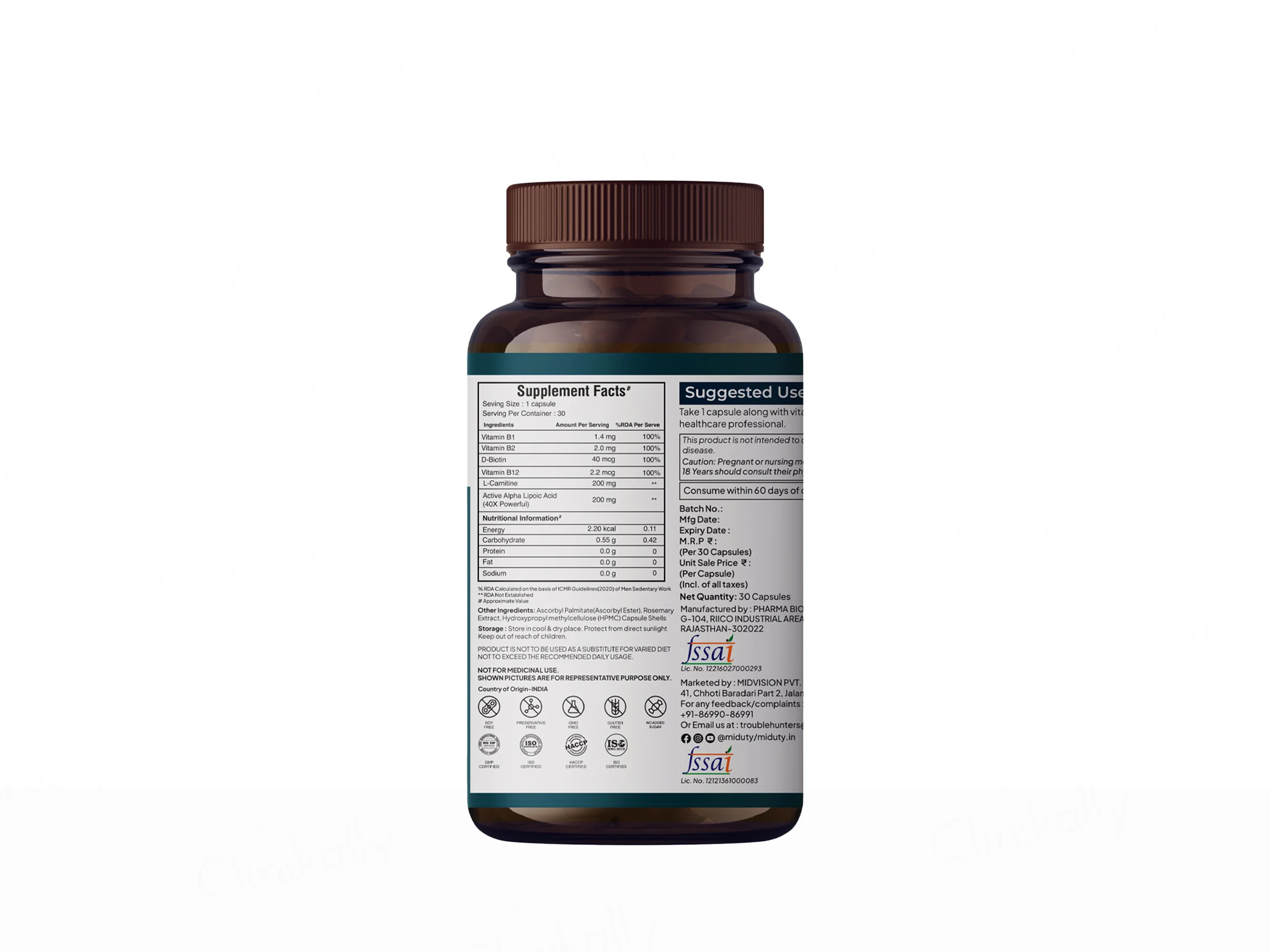 Miduty Nerve Pain Relief 40X Powerful Alpha Lipoic Acid Capsule - Image 2