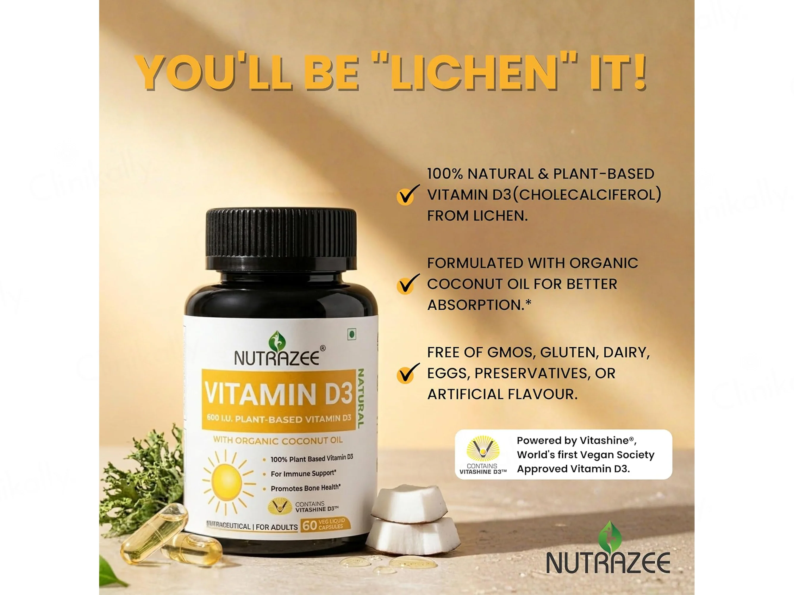 Nutrazee Plant-Based Vitamin D3 Veg Capsule - Image 4