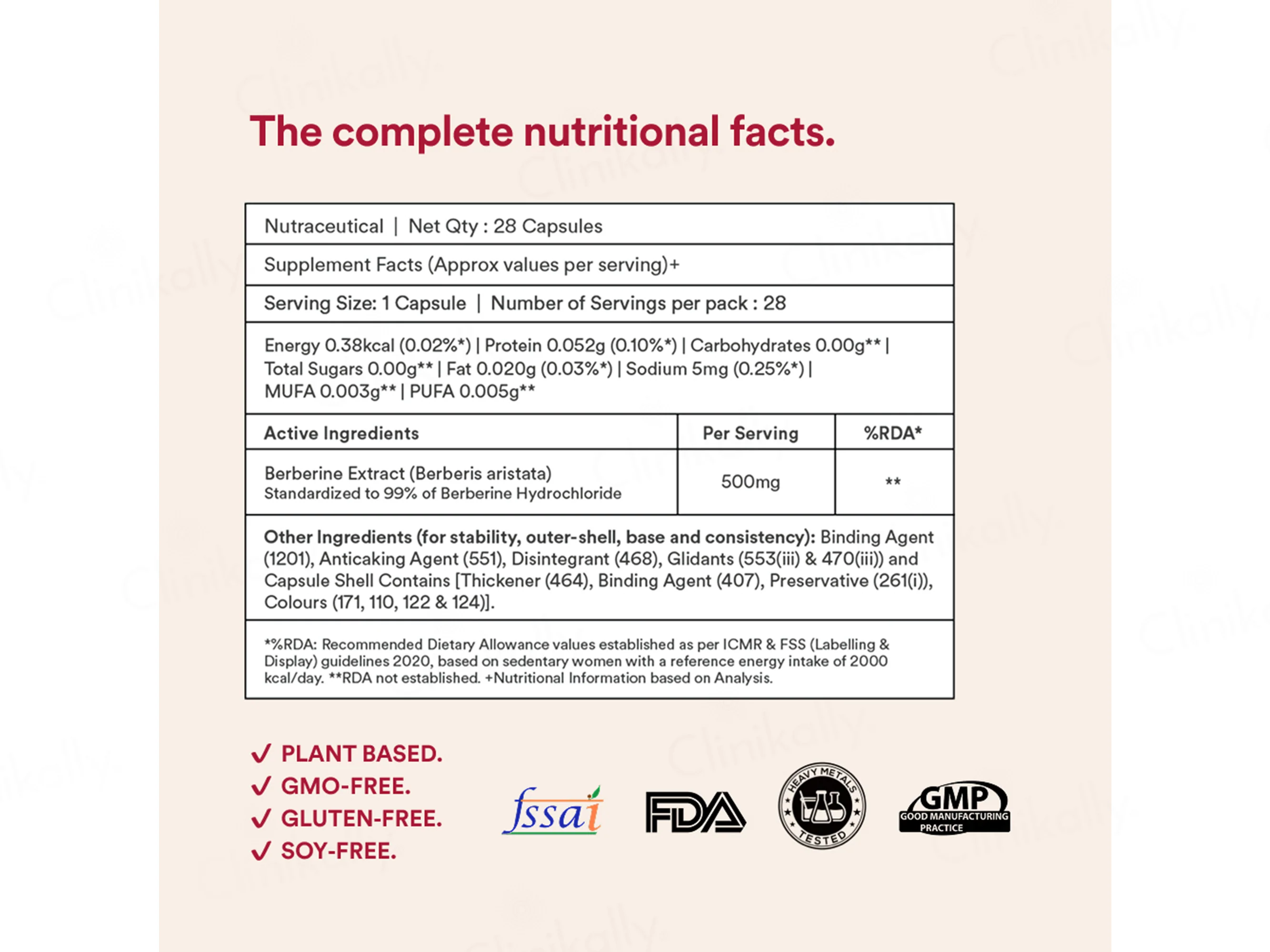 Origins Nutra Berberine 500mg Nutraceutical Veg Capsule - Image 6