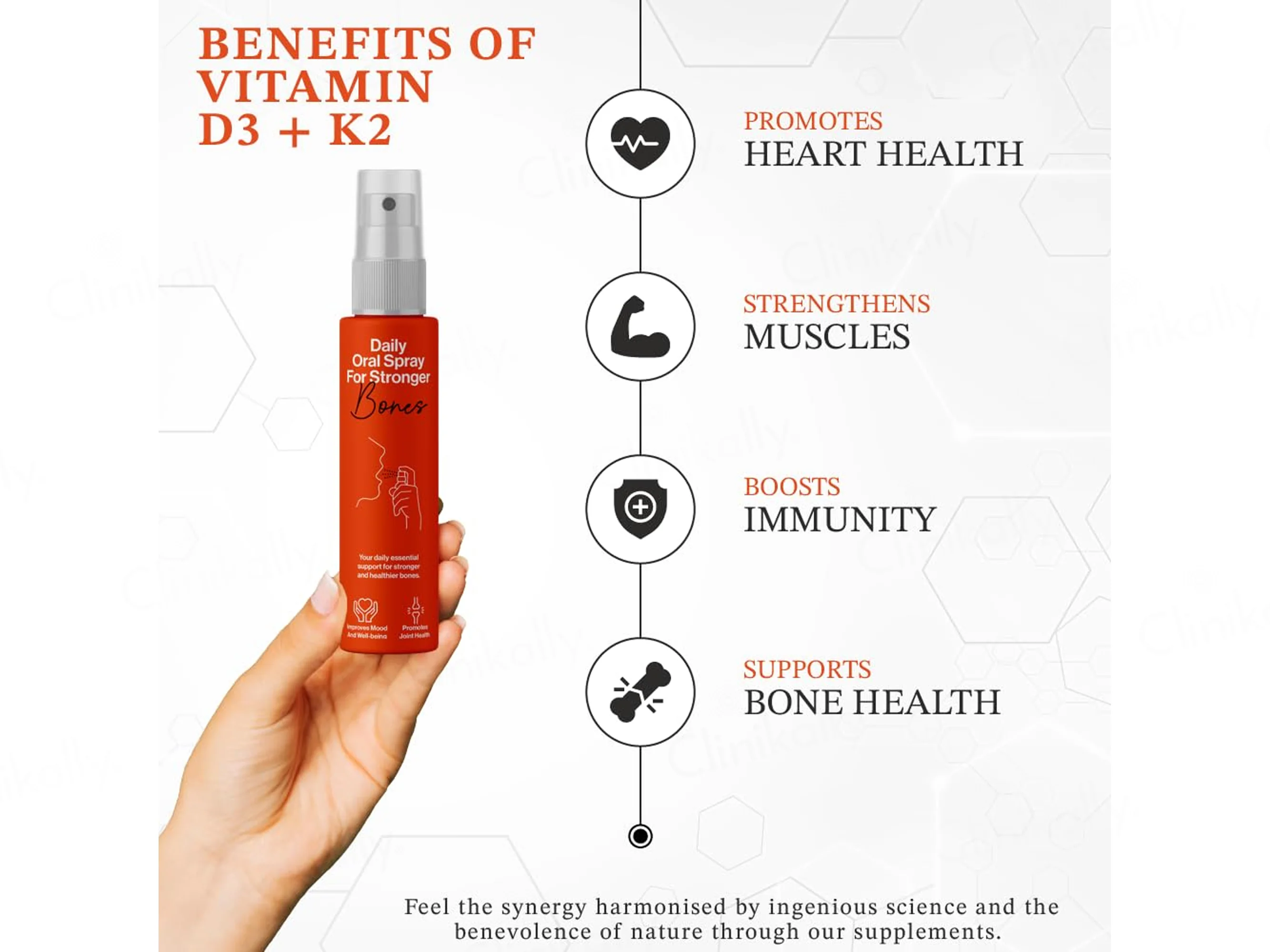 Oriygen Vitamin D3 & K2 Daily Oral Spray - Orange Flavour - Image 3