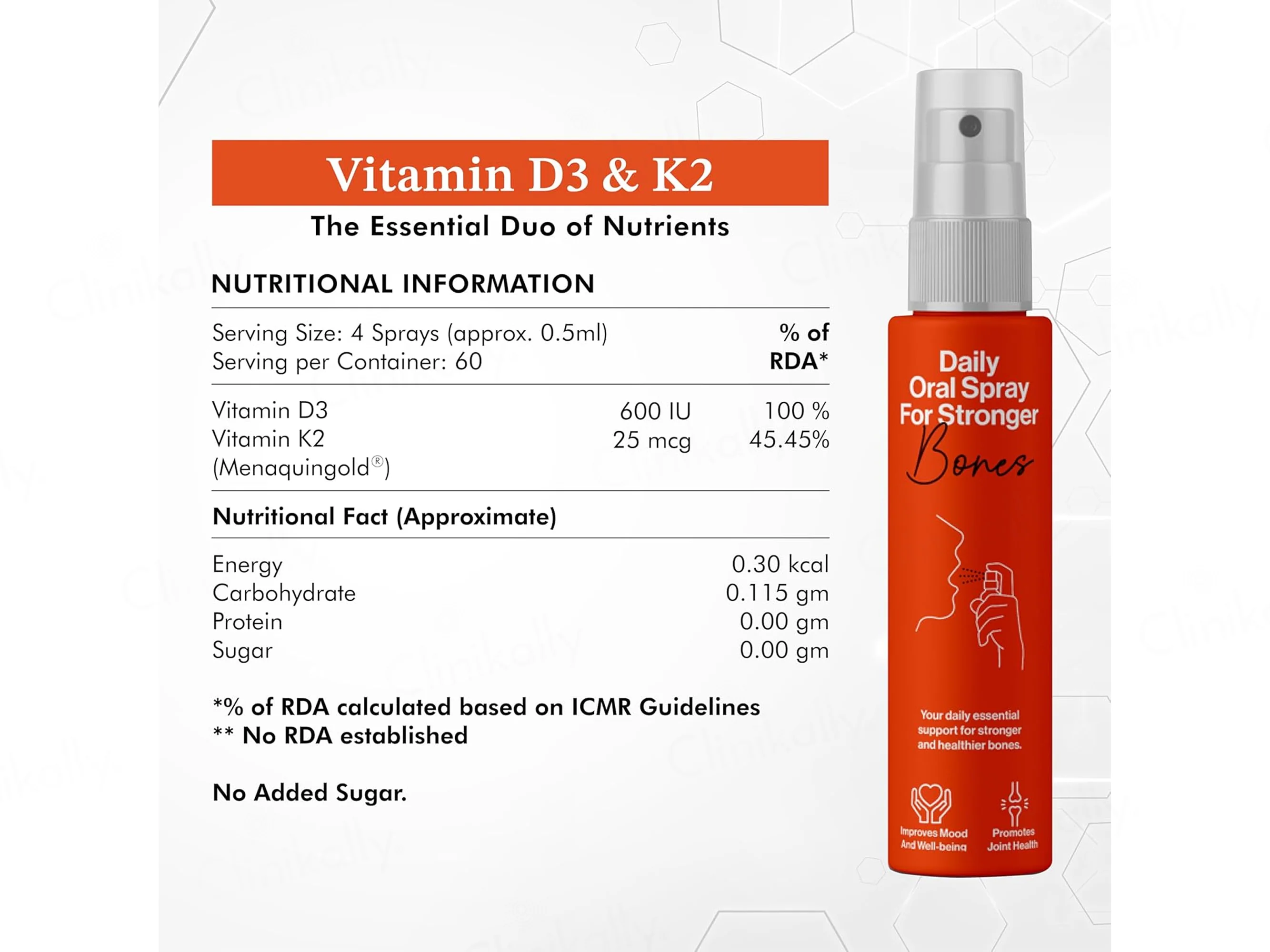 Oriygen Vitamin D3 & K2 Daily Oral Spray - Orange Flavour - Image 6