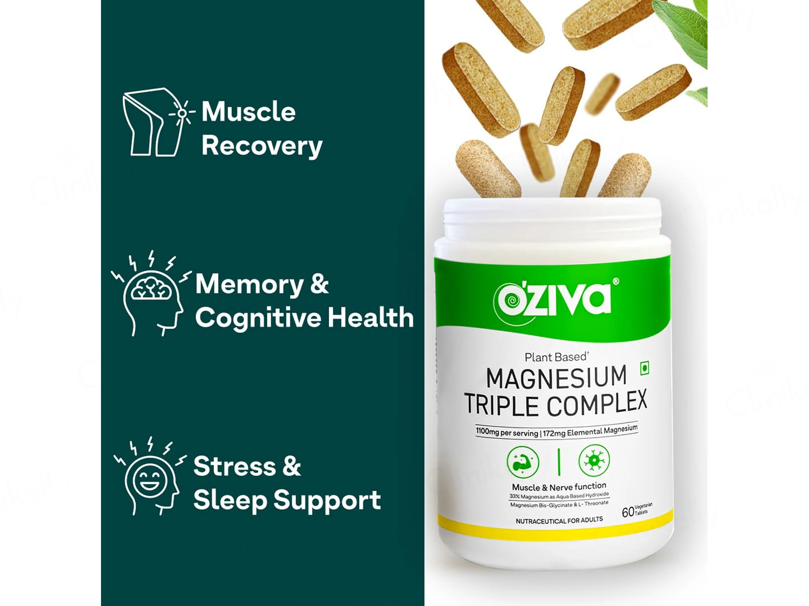 Oziva Magnesium Triple Complex Veg Tablet - Image 2