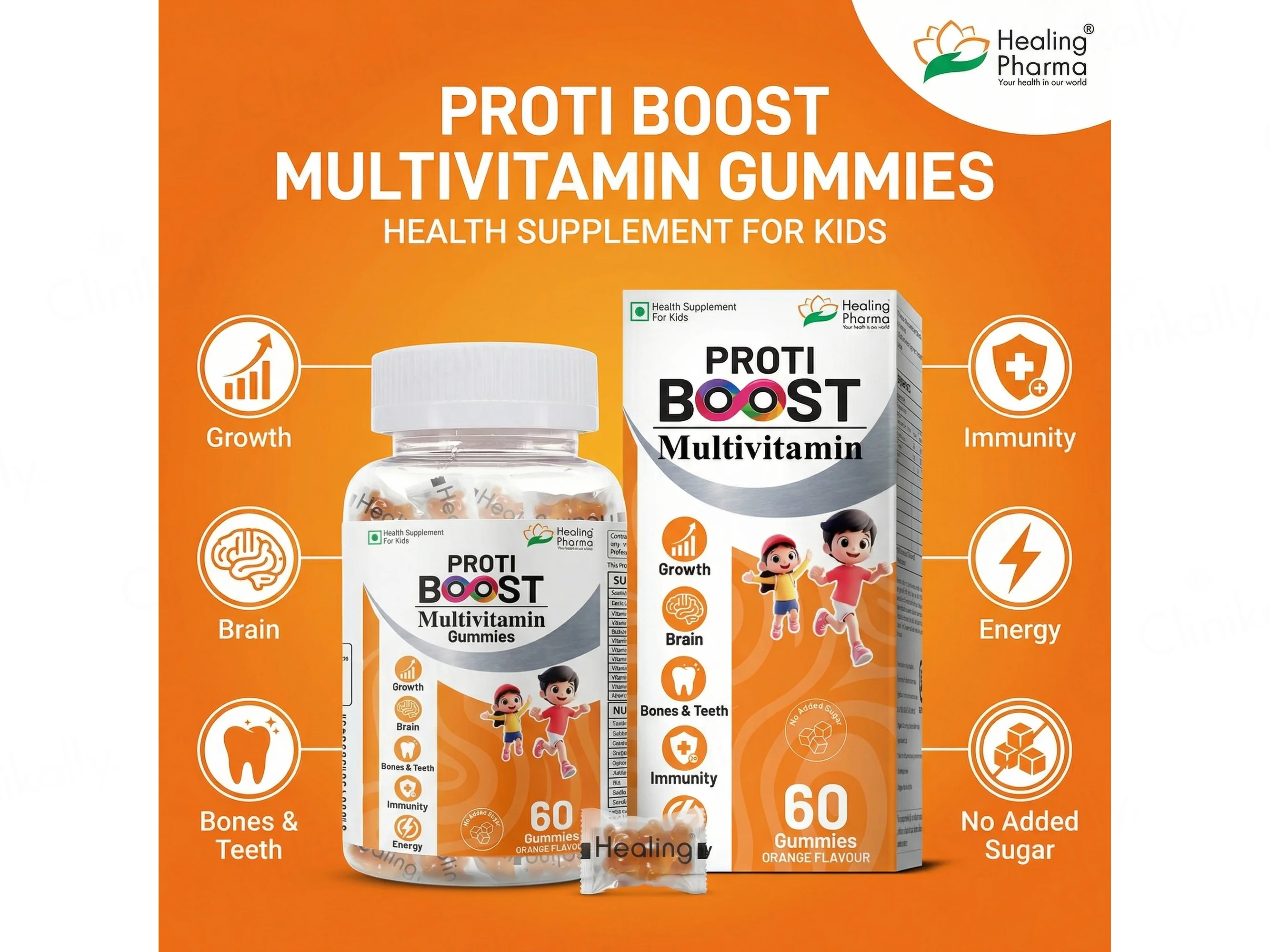 Proti Boost Multivitamin Gummies For Kids - Orange Flavour - Image 2