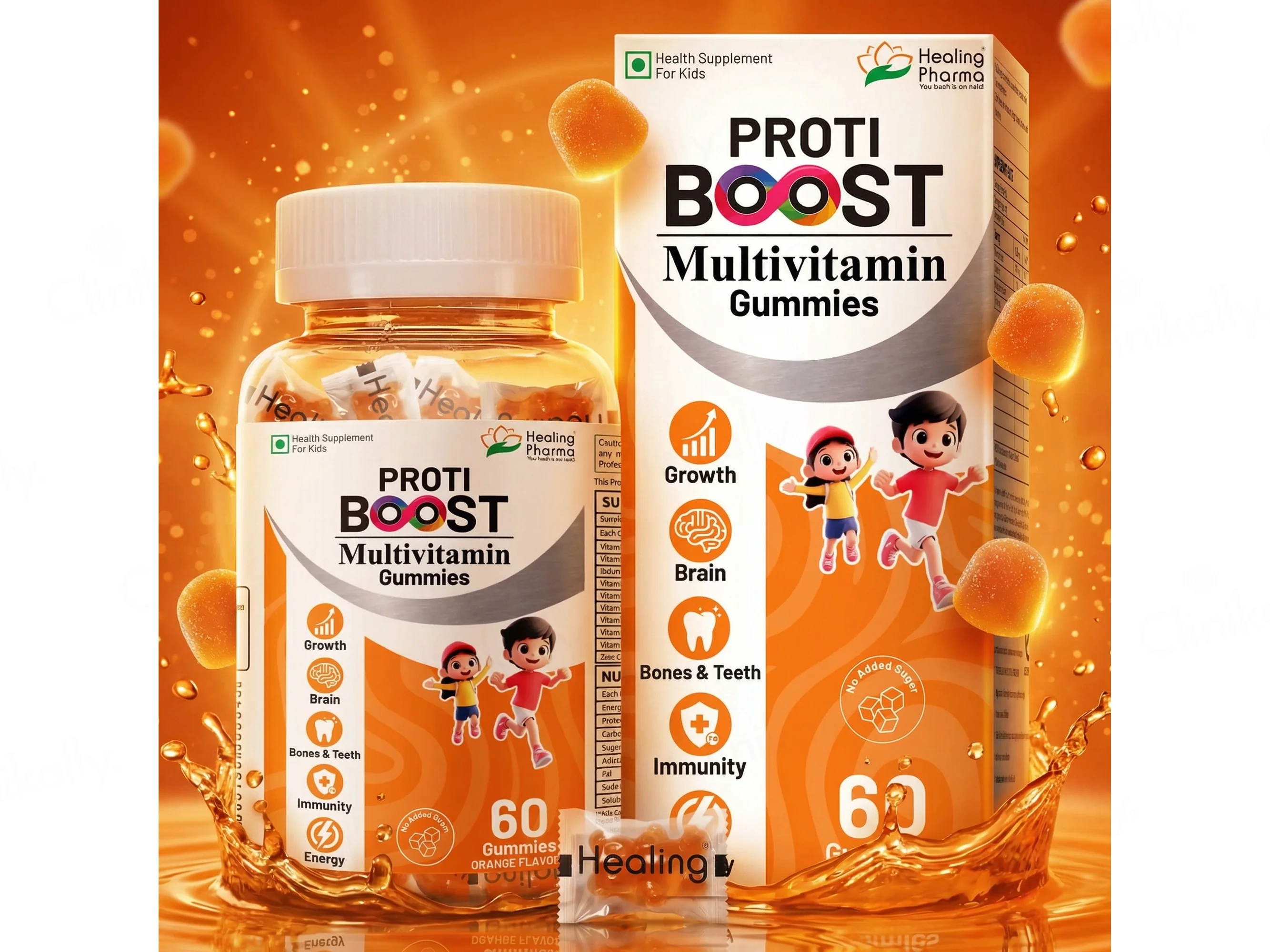 Proti Boost Multivitamin Gummies For Kids - Orange Flavour - Image 3