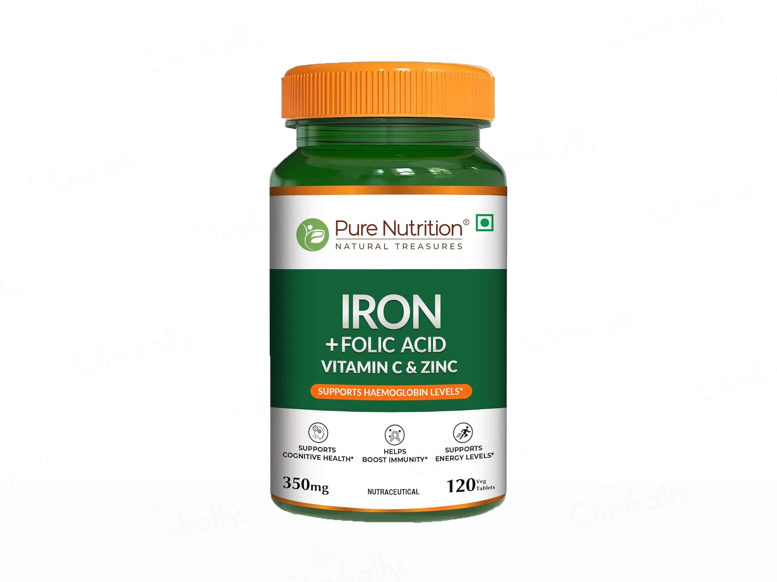 Pure Nutrition Iron With Folic Acid, Vitamin C & Zinc Veg Tablet - Image 7
