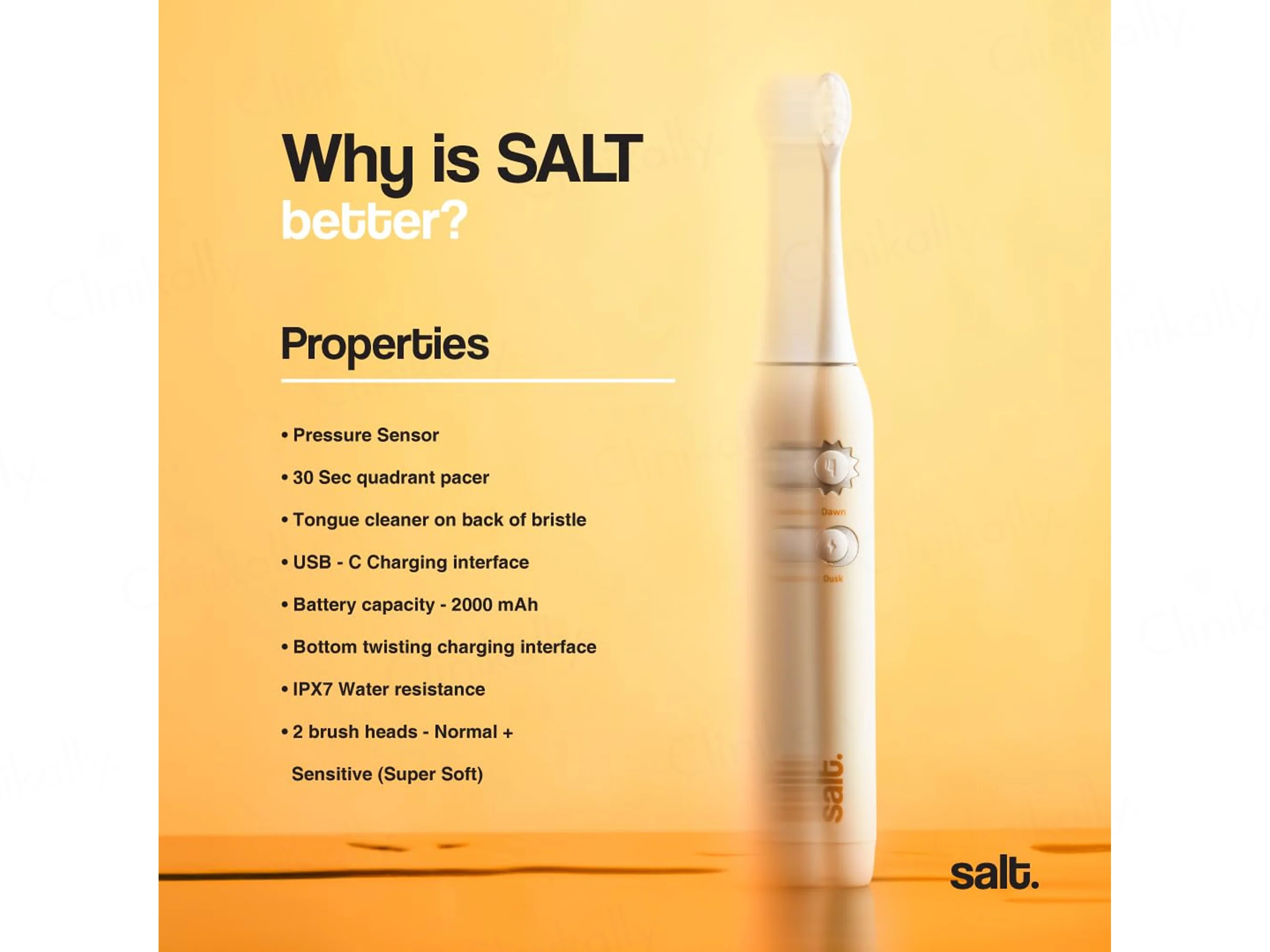 Salt. Halo Super Sonic Electric Toothbrush - Butter Yellow - Image 5