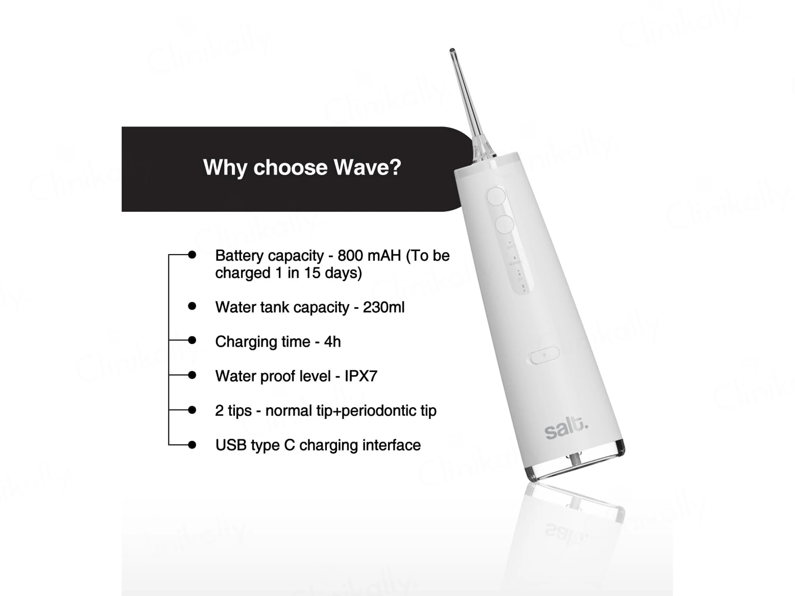 Salt. Wave Water Flosser - White - Image 4