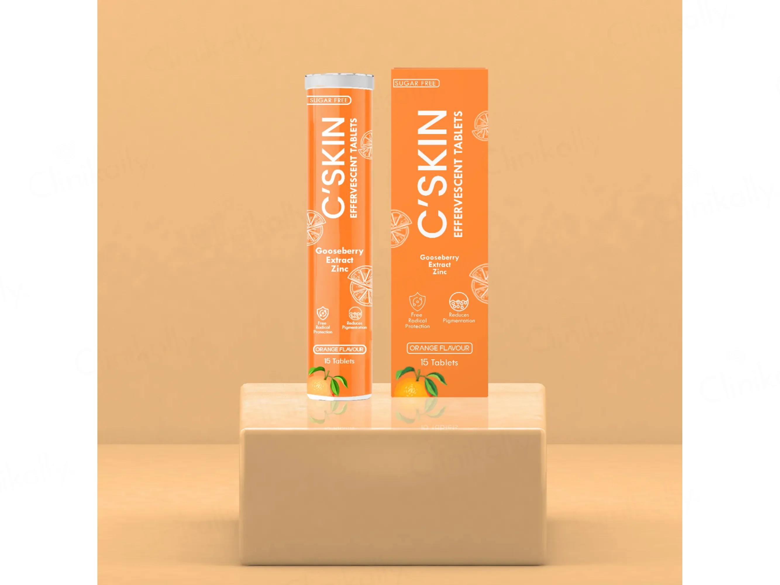 Skinaa C'Skin Gooseberry Extract & Zinc Sugar Free Effervescent Tablet - Orange Flavour - Image 3