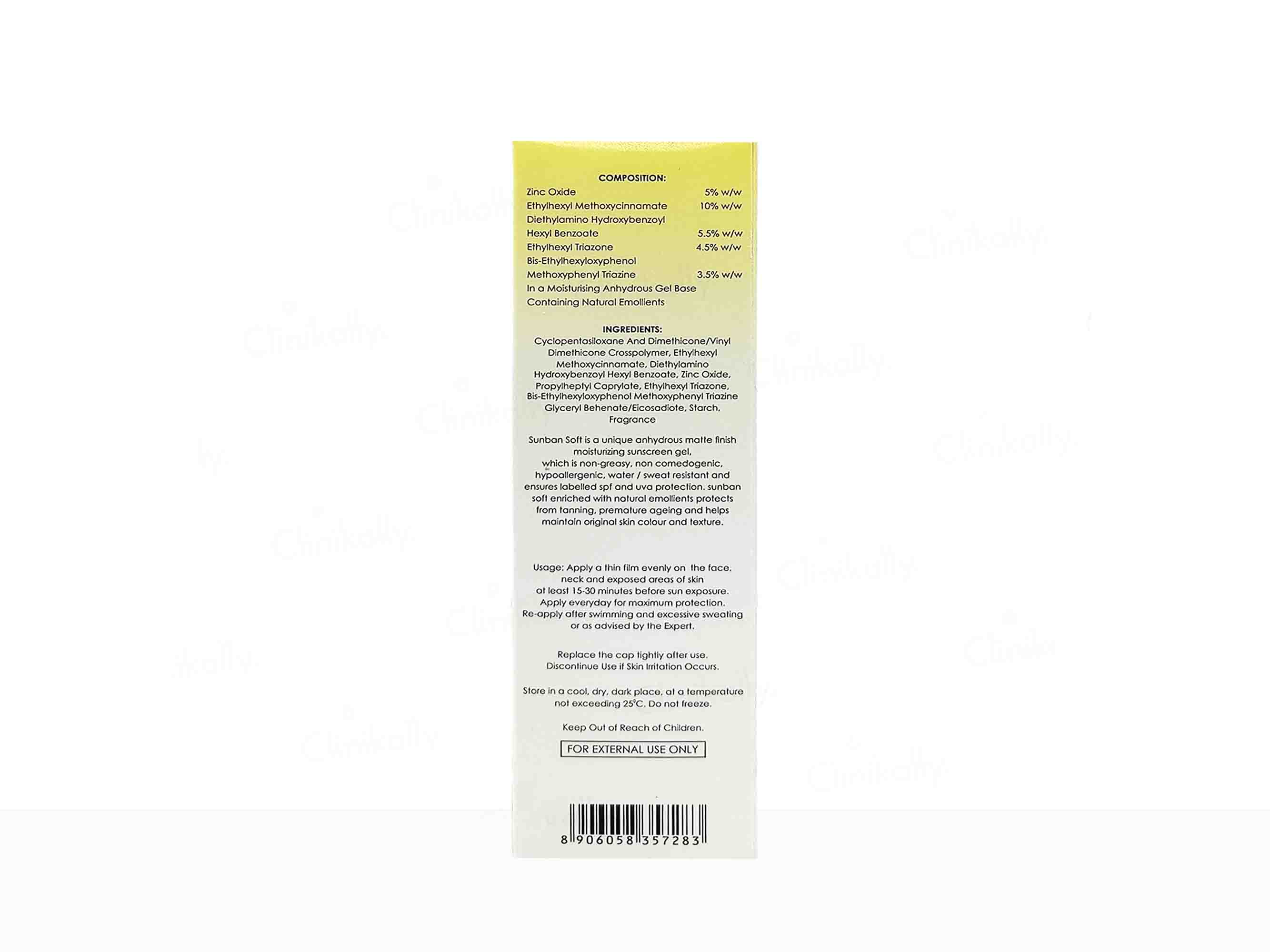 Sunban Soft Gel Nano Zinc Dry-Touch Sunscreen SPF 50+ - Image 3