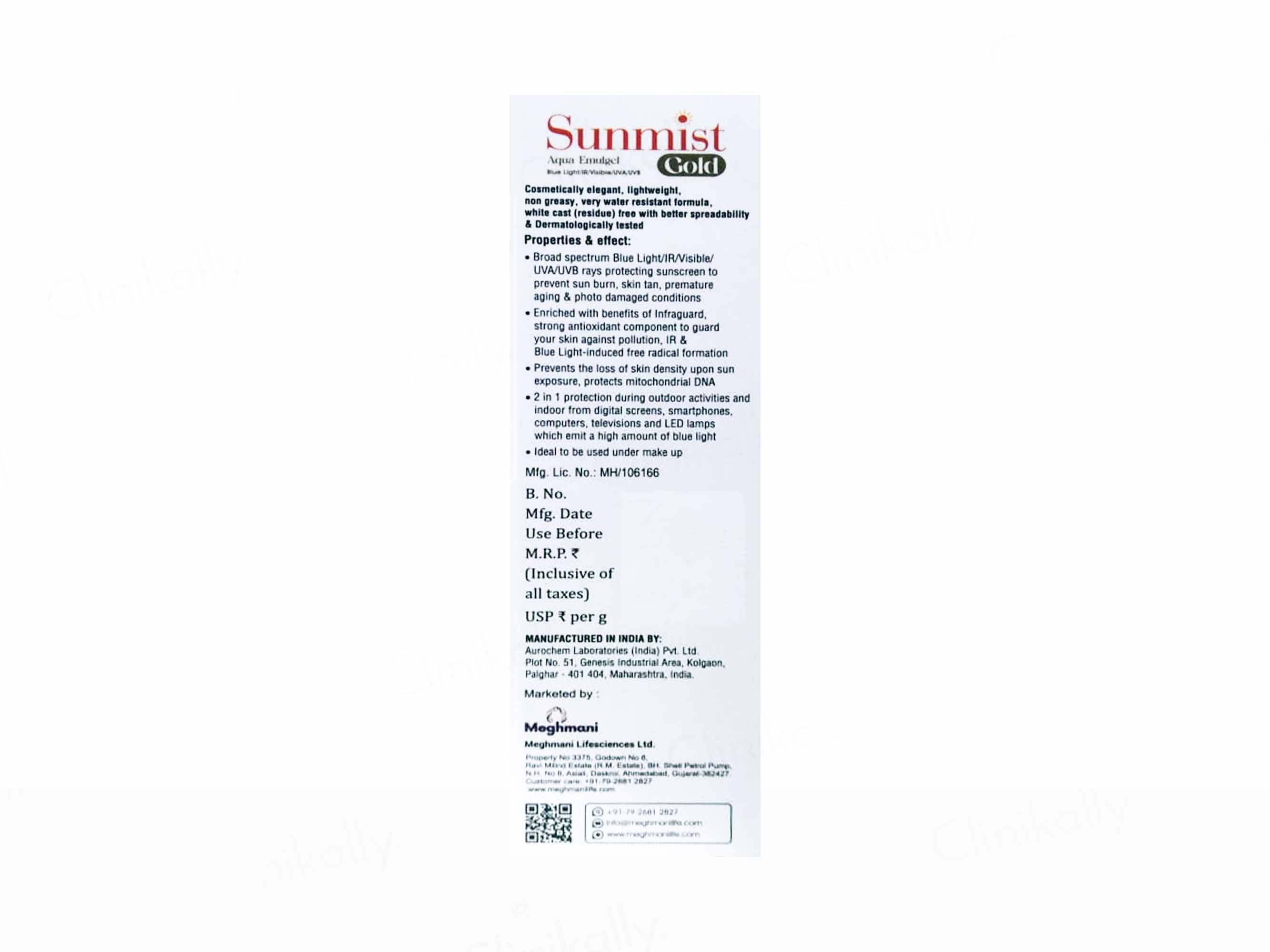 Sunmist Gold Aqua Emulgel Sunscreen SPF 80+ PA++++ - Image 3