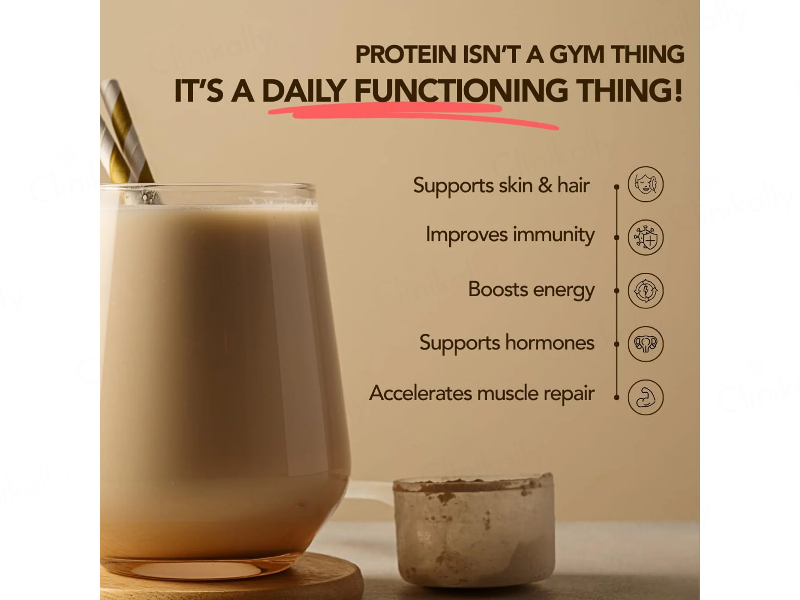 The Basics Woman Cold Coffee, Hot Gains Daily Scoop Plant Protein Powder - Image 4